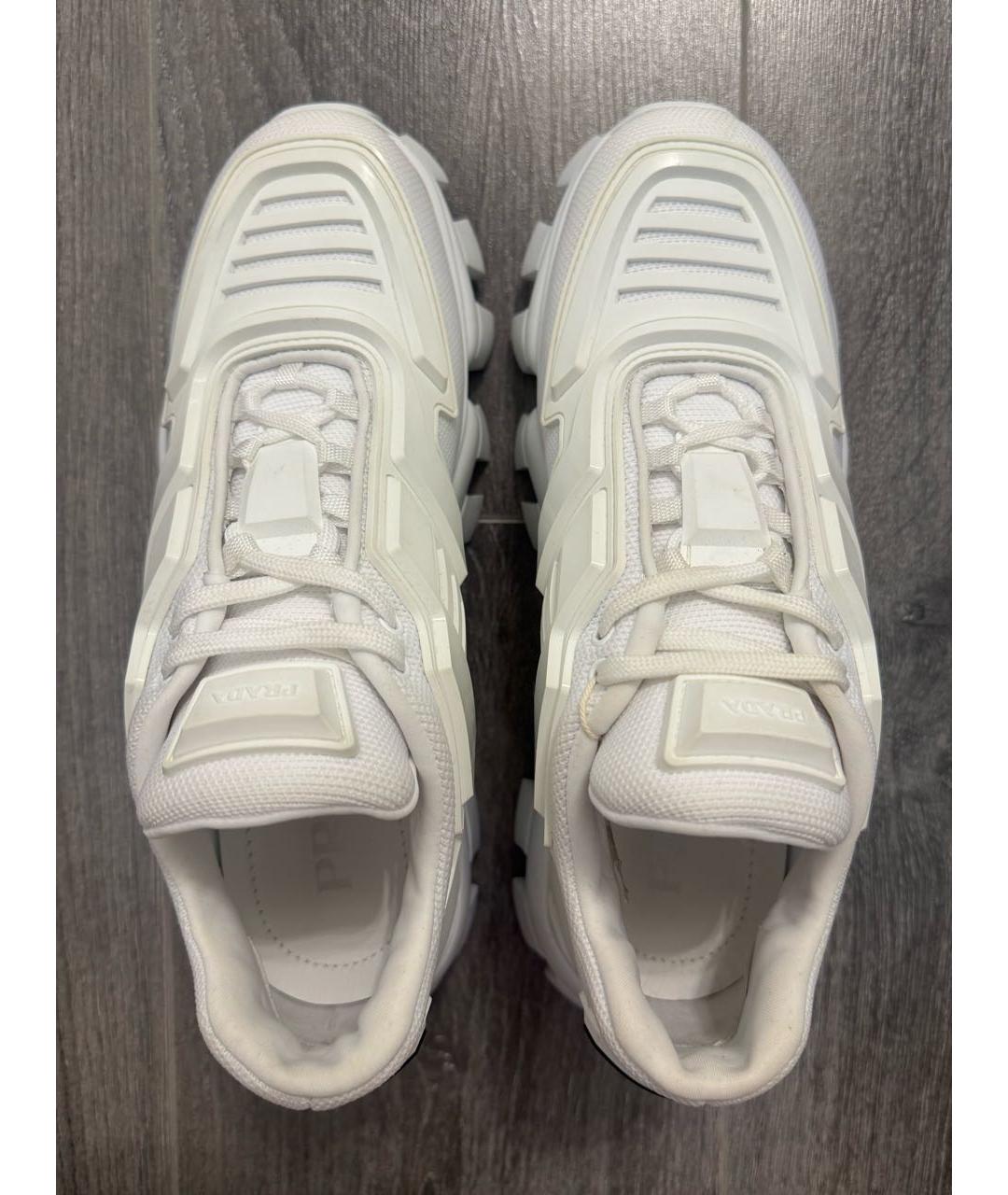 PRADA Белые синтетические кроссовки, фото 3