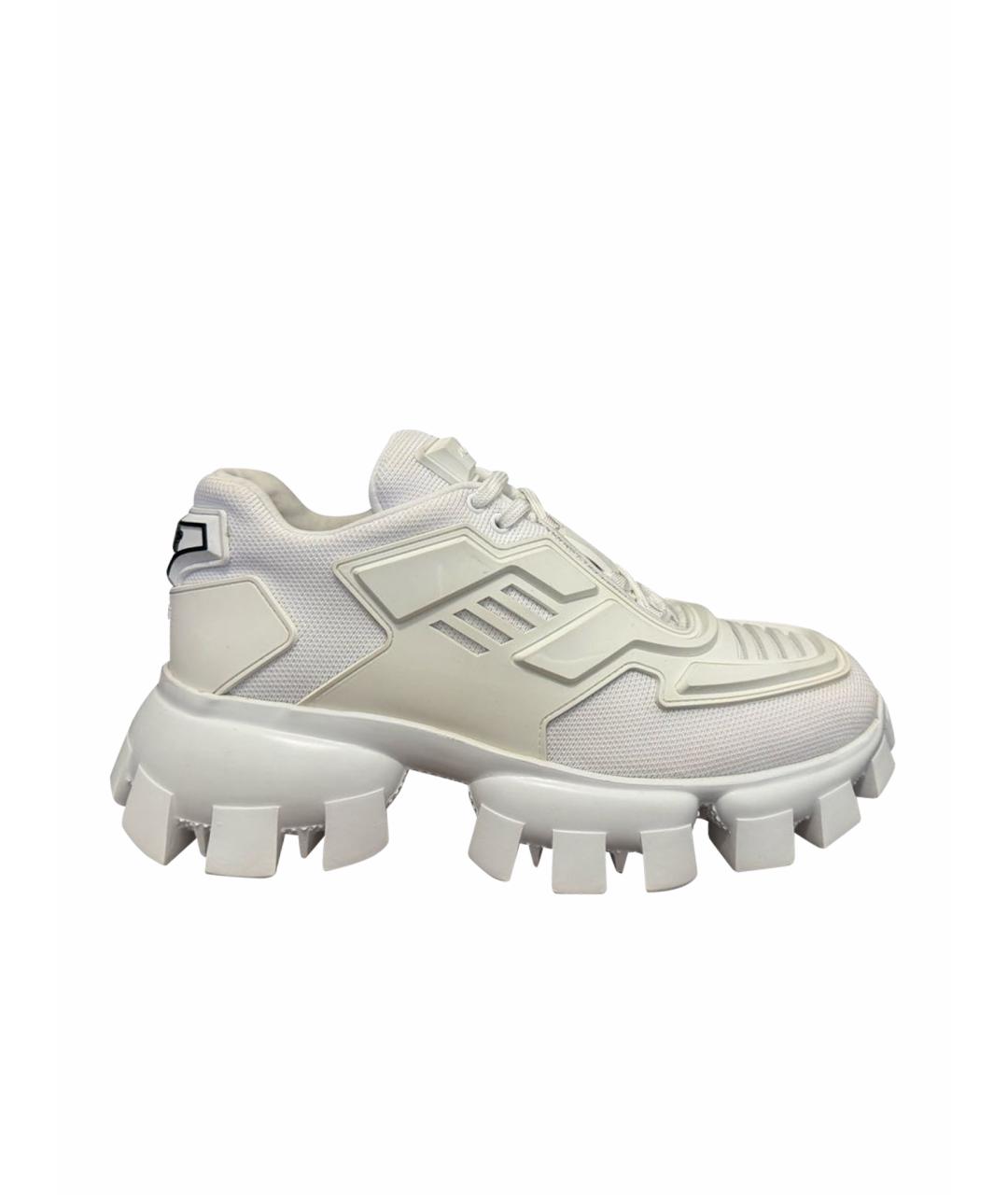 PRADA Белые синтетические кроссовки, фото 1