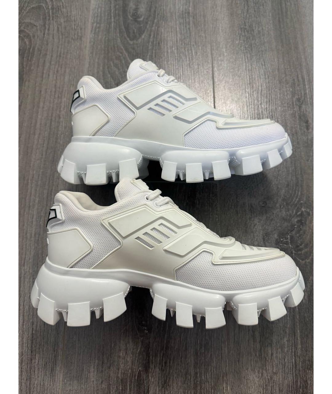 PRADA Белые синтетические кроссовки, фото 5