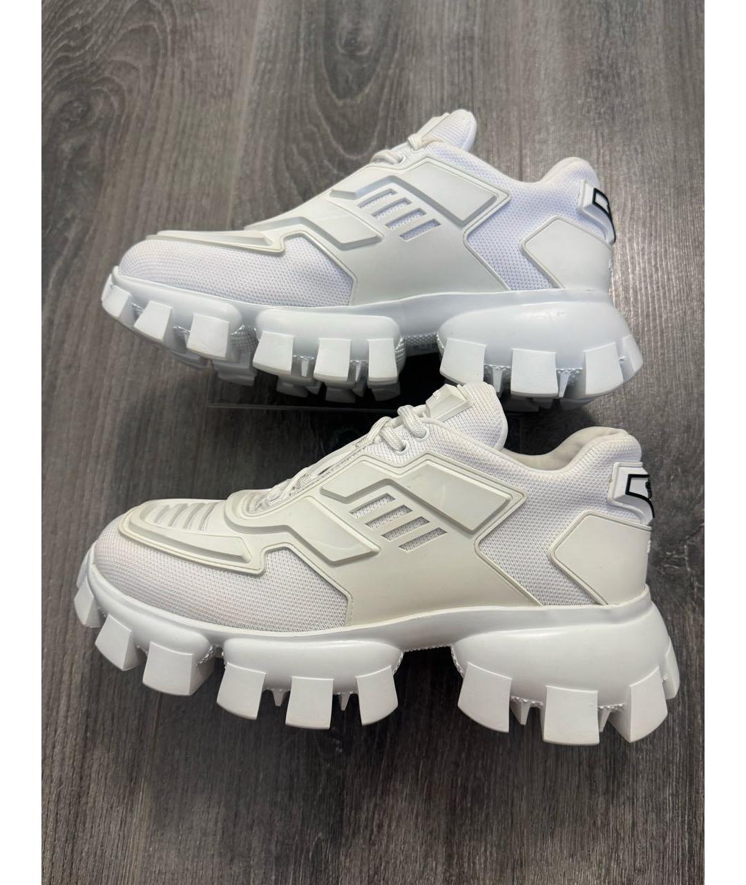 PRADA Белые синтетические кроссовки, фото 9