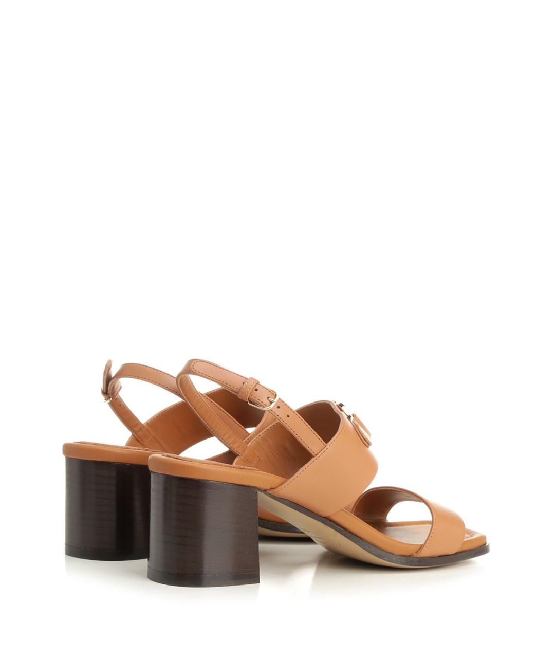 FERRAGAMO Коричневые кожаные босоножки, фото 3