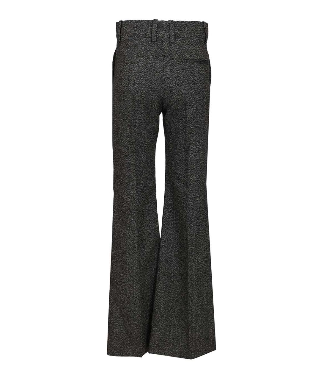 COURREGES Черные шерстяные прямые брюки, фото 2