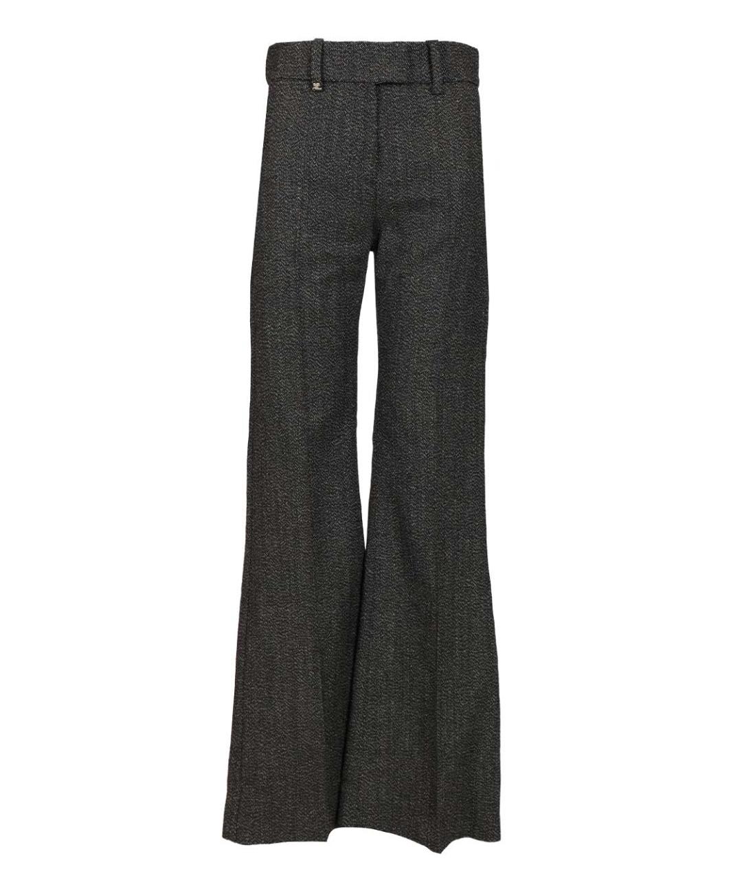 COURREGES Черные шерстяные прямые брюки, фото 1