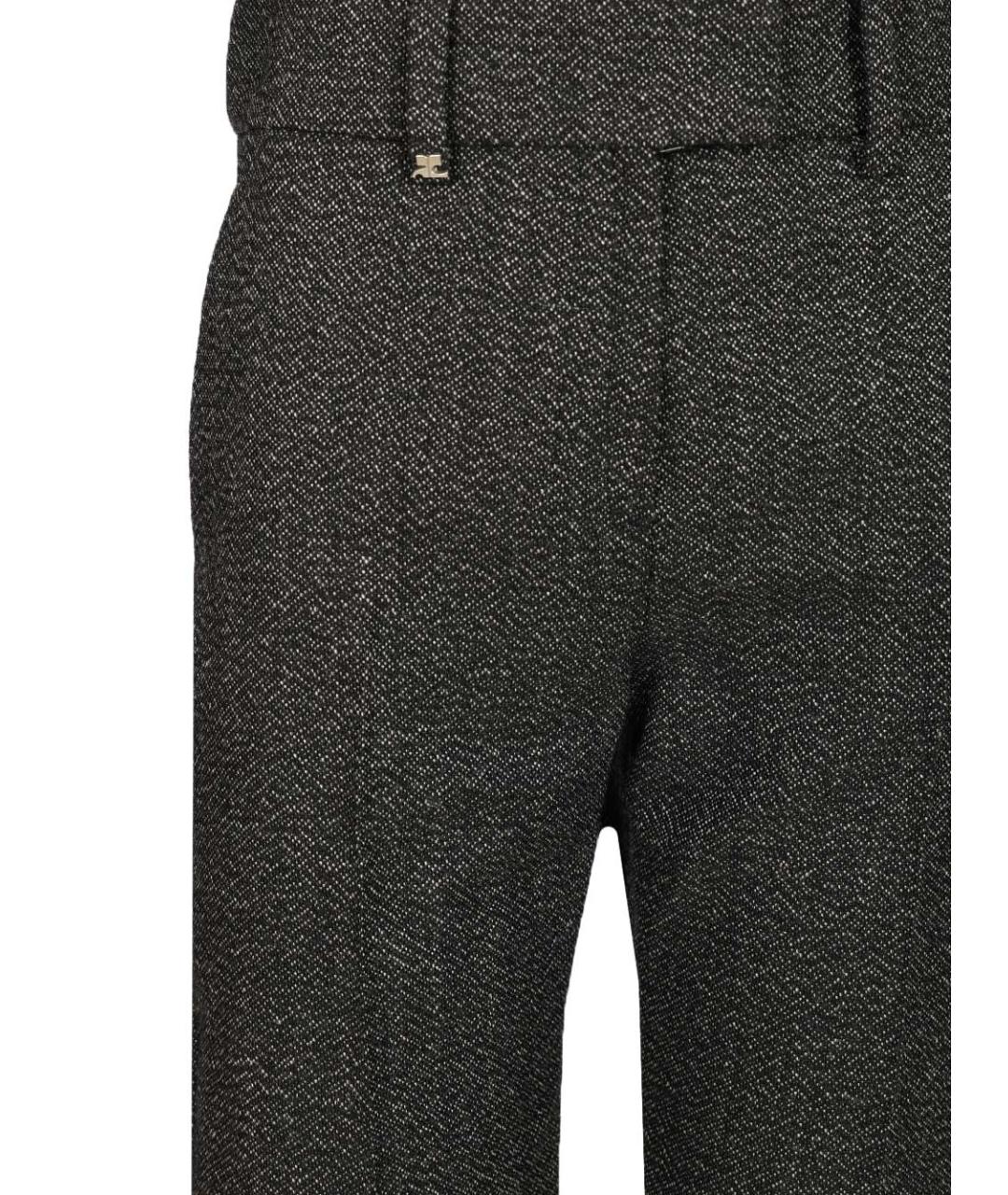COURREGES Черные шерстяные прямые брюки, фото 4