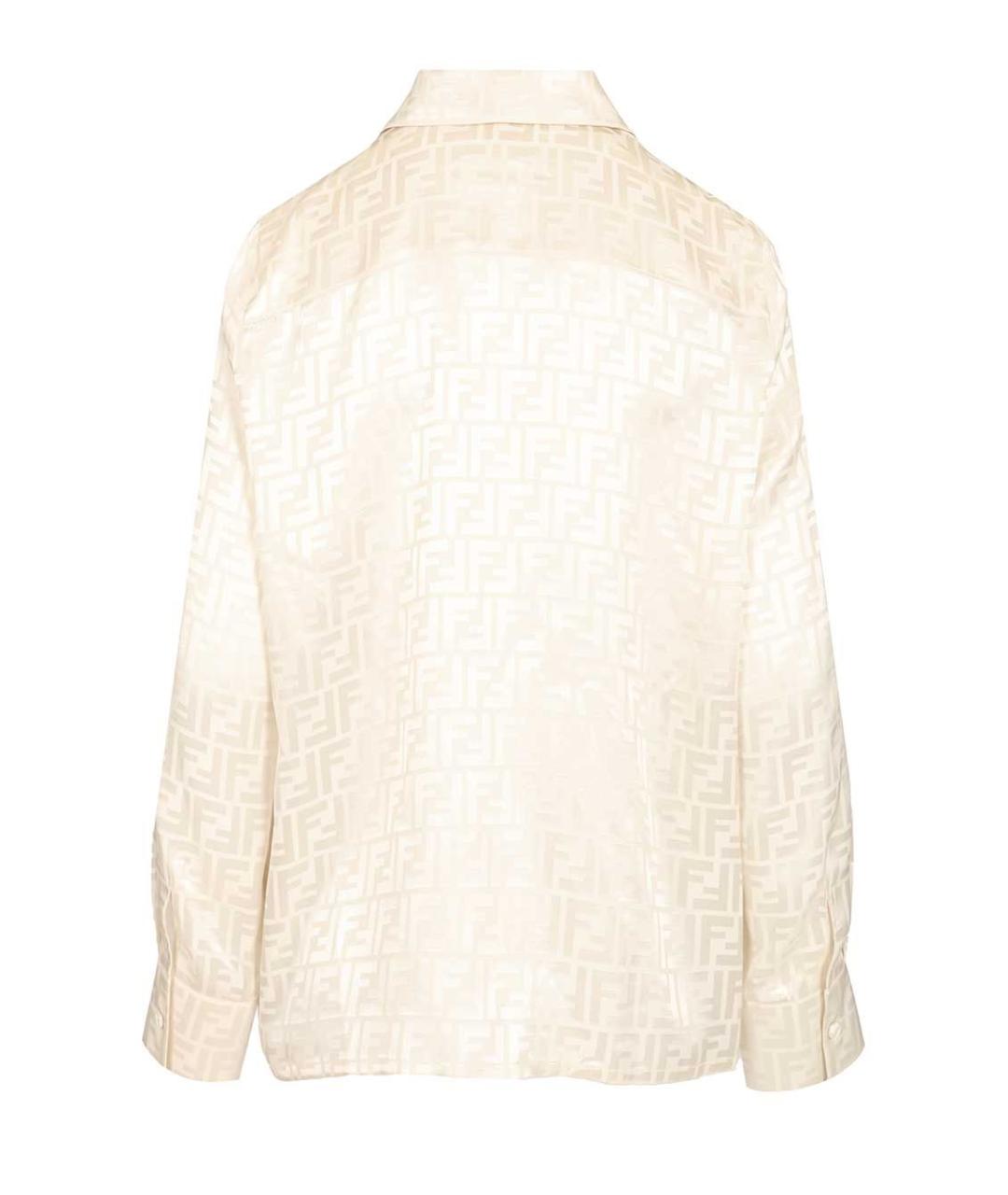 FENDI Бежевая шелковая рубашка, фото 2