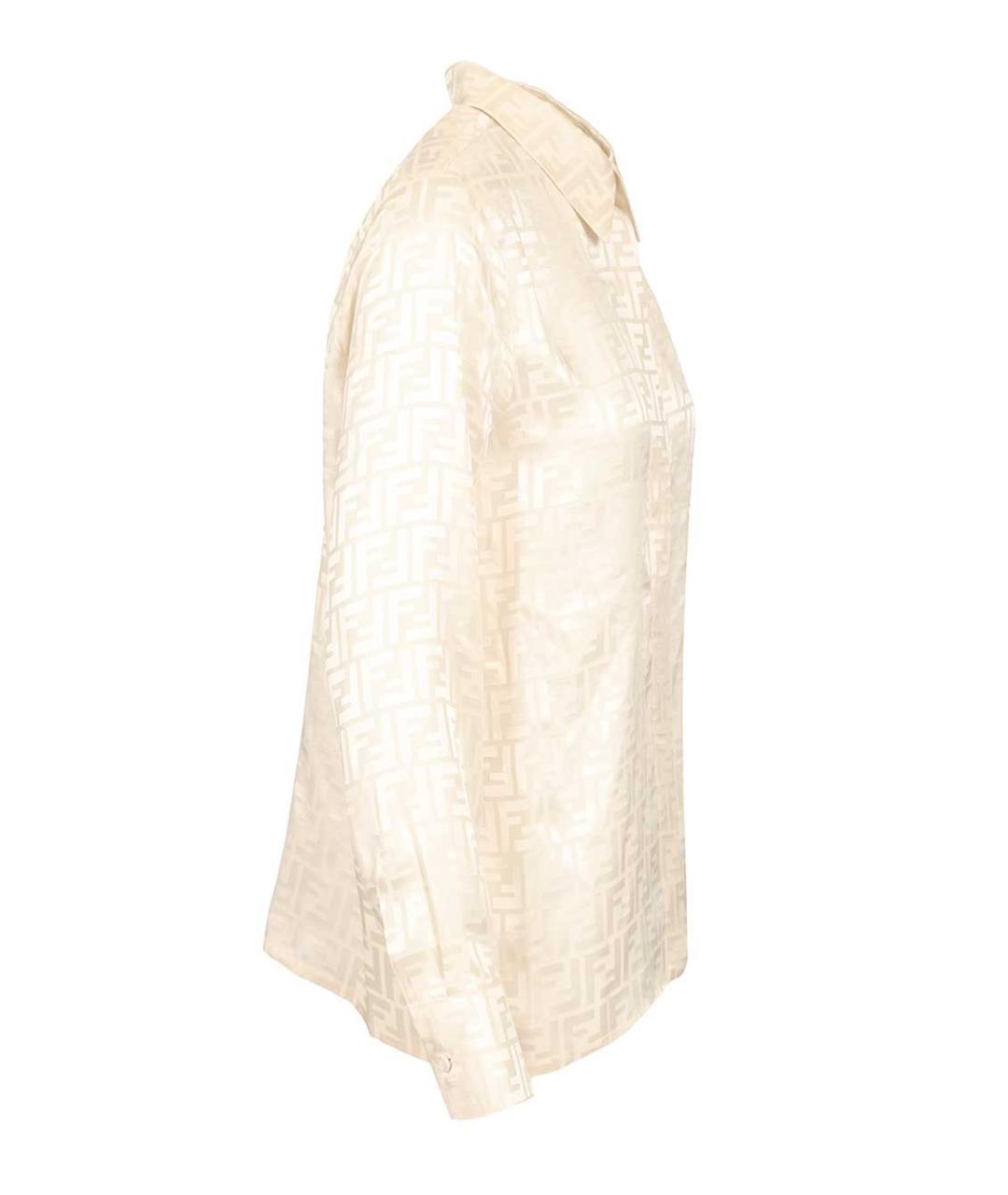 FENDI Бежевая шелковая рубашка, фото 3