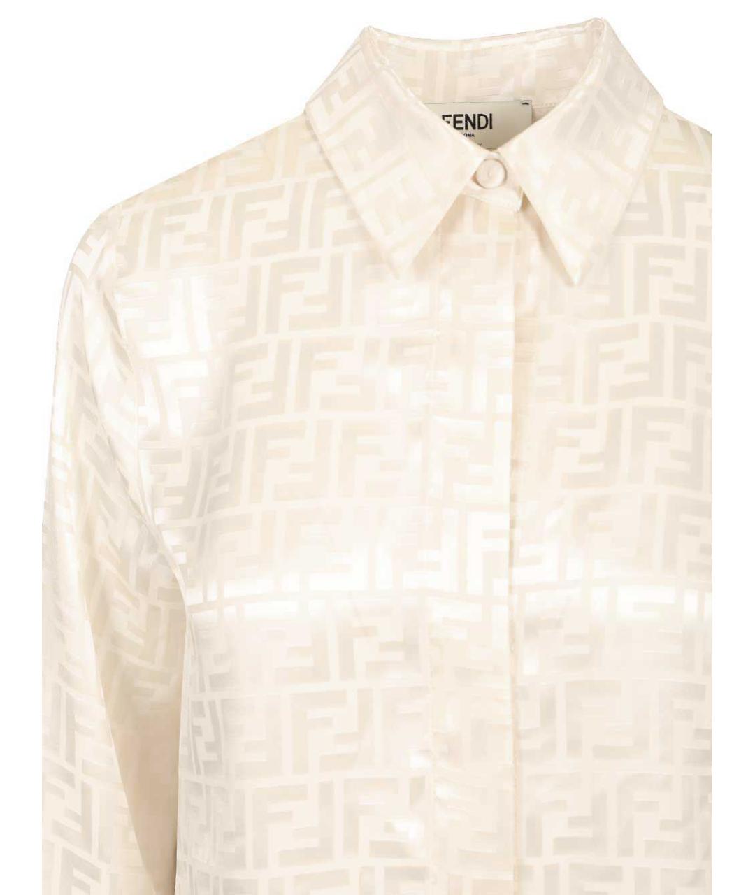 FENDI Бежевая шелковая рубашка, фото 4