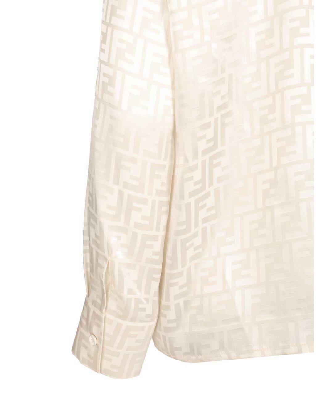 FENDI Бежевая шелковая рубашка, фото 5