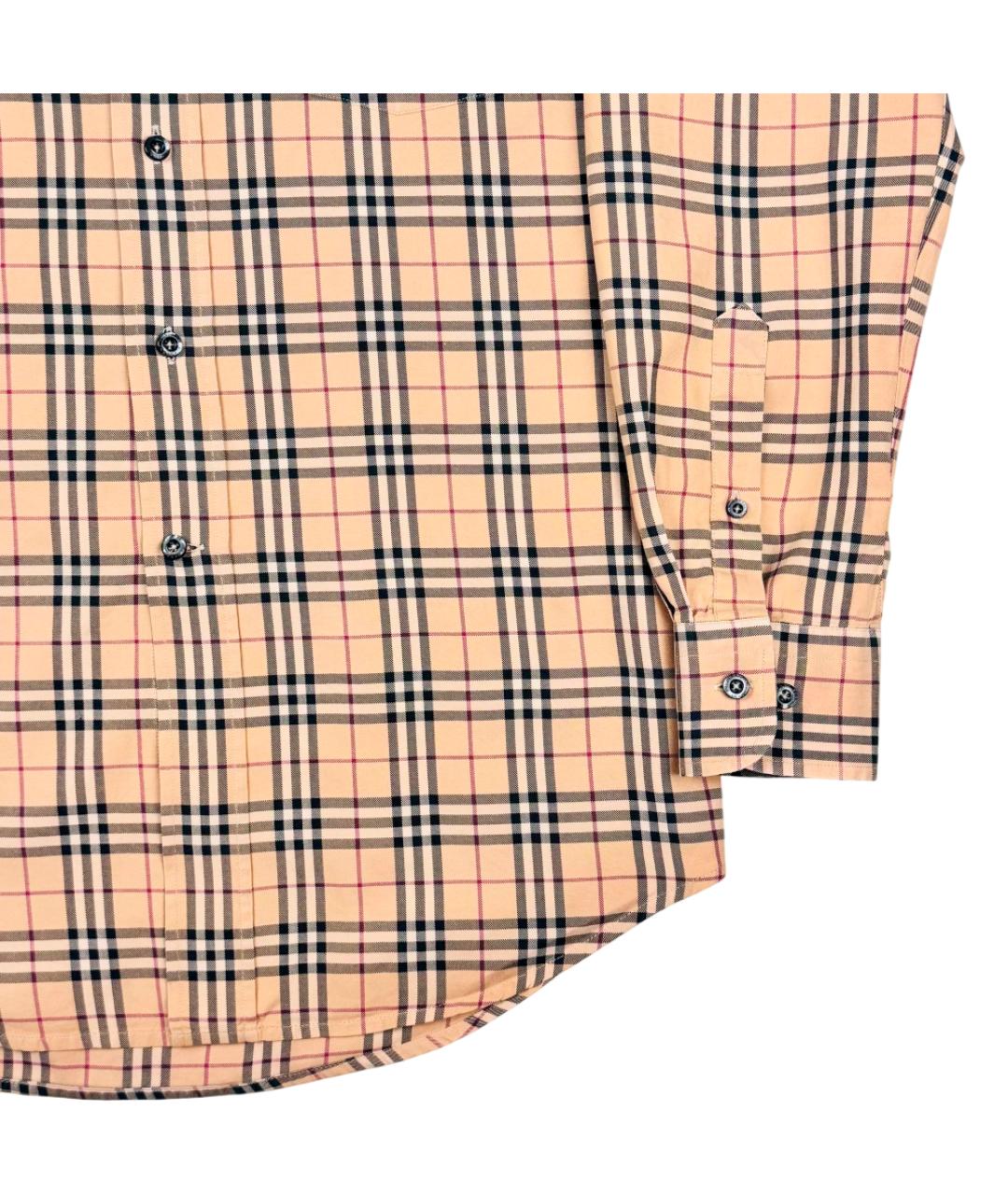 BURBERRY Бежевая хлопковая кэжуал рубашка, фото 3