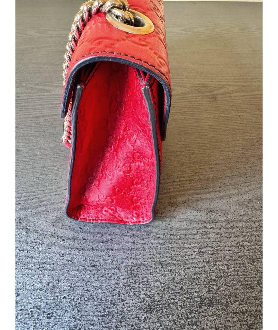 GUCCI Красная кожаная сумка через плечо, фото 7