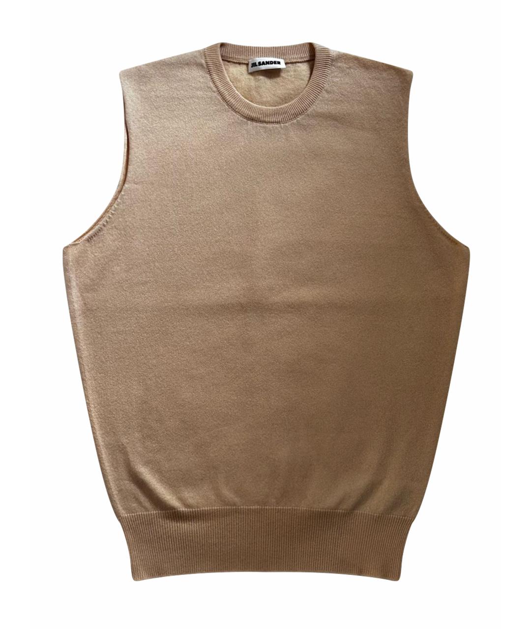 JIL SANDER Бежевая кашемировая жилетка, фото 1
