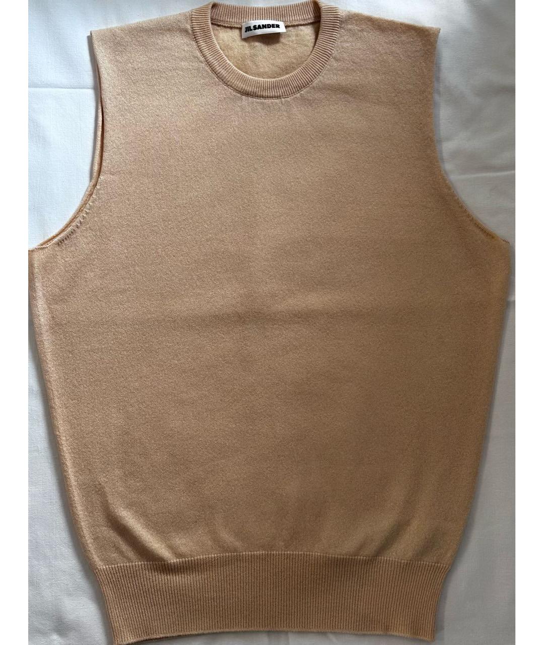 JIL SANDER Бежевая кашемировая жилетка, фото 7