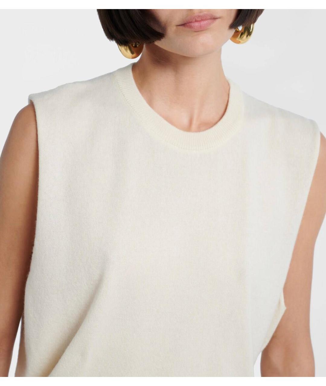 JIL SANDER Бежевая кашемировая жилетка, фото 6