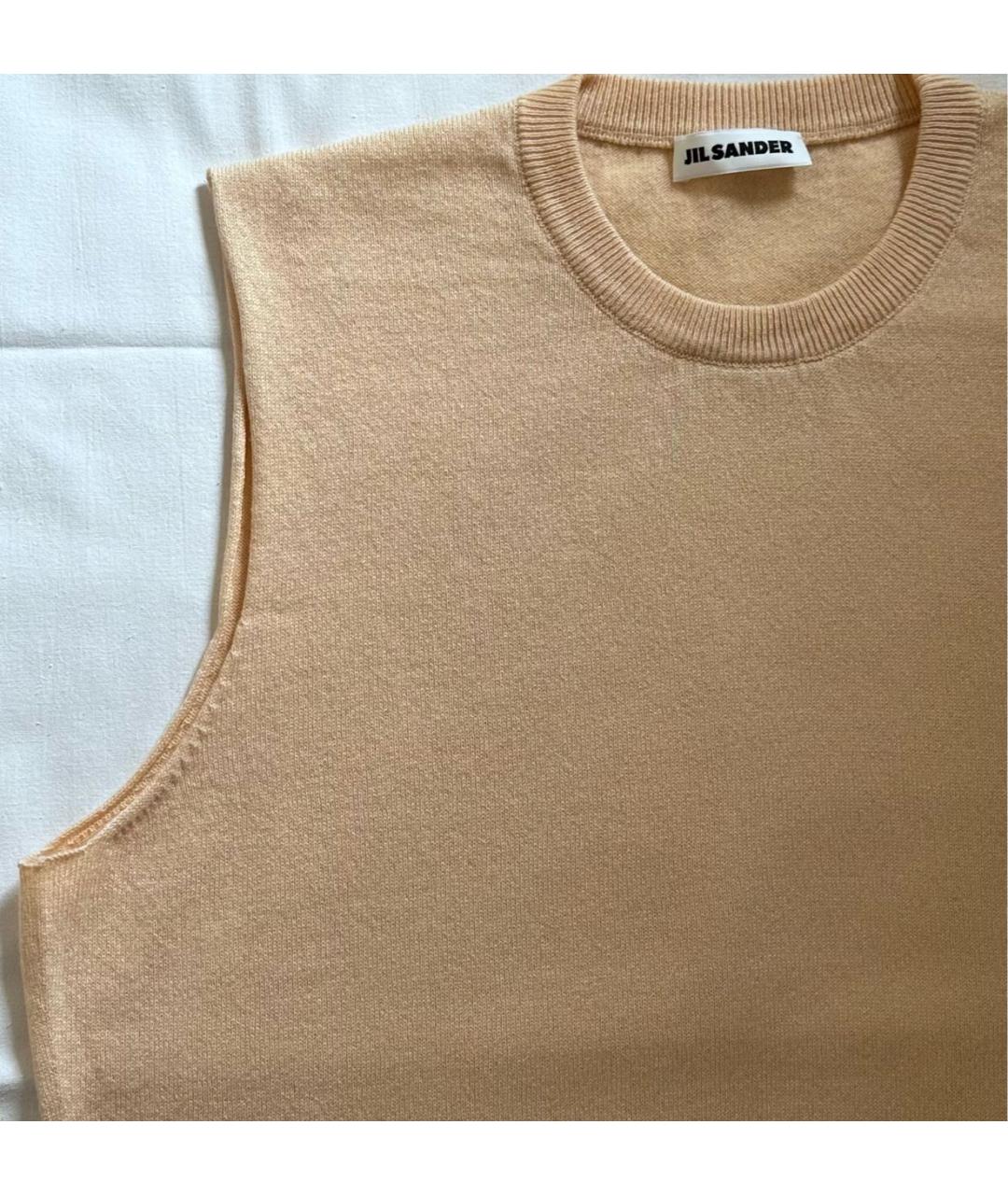 JIL SANDER Бежевая кашемировая жилетка, фото 3