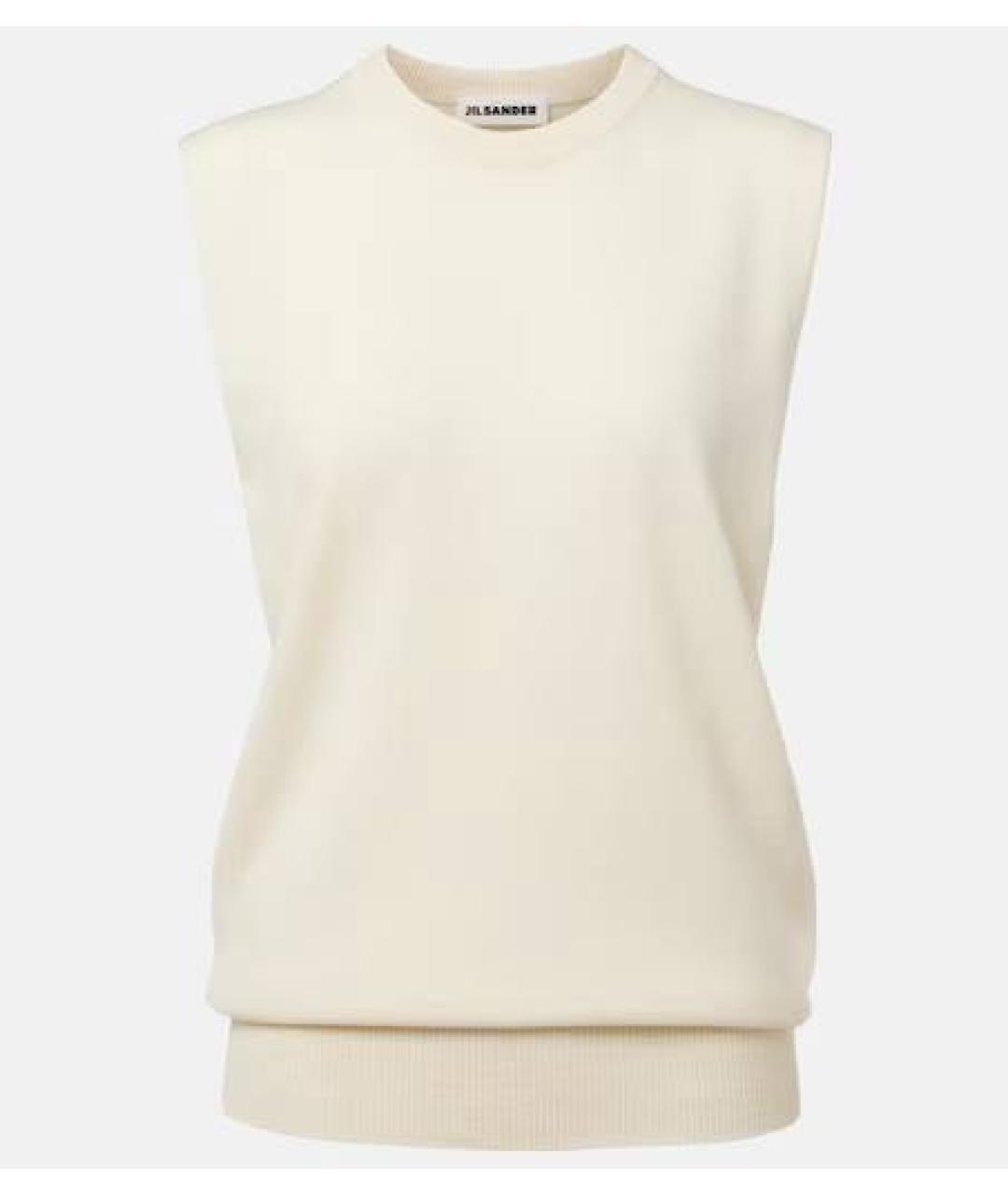 JIL SANDER Бежевая кашемировая жилетка, фото 5