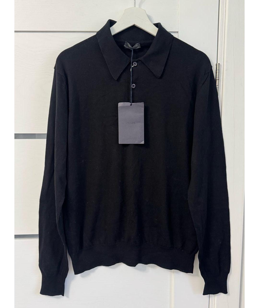 PRADA Черный хлопковый джемпер / свитер, фото 6