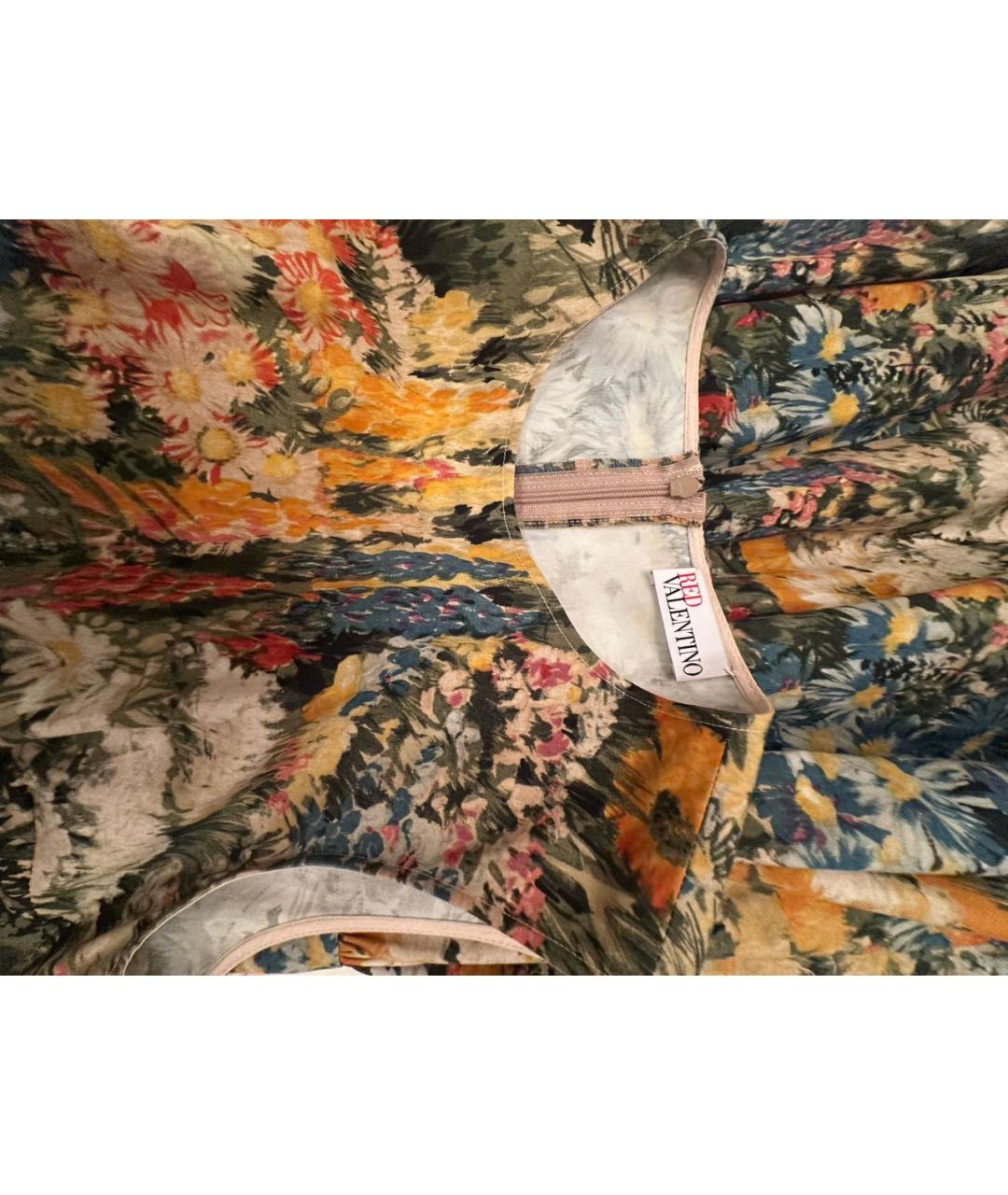 RED VALENTINO Мульти хлопковое платье, фото 3