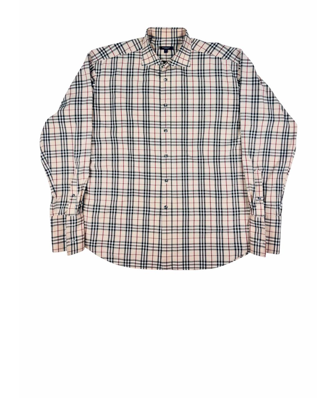 BURBERRY Бежевая хлопковая классическая рубашка, фото 1