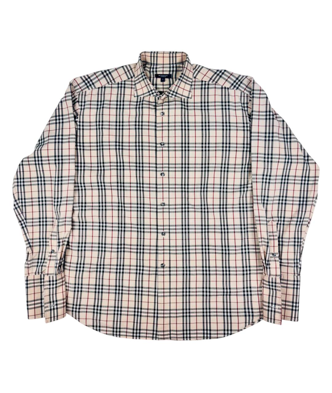 BURBERRY Бежевая хлопковая классическая рубашка, фото 4