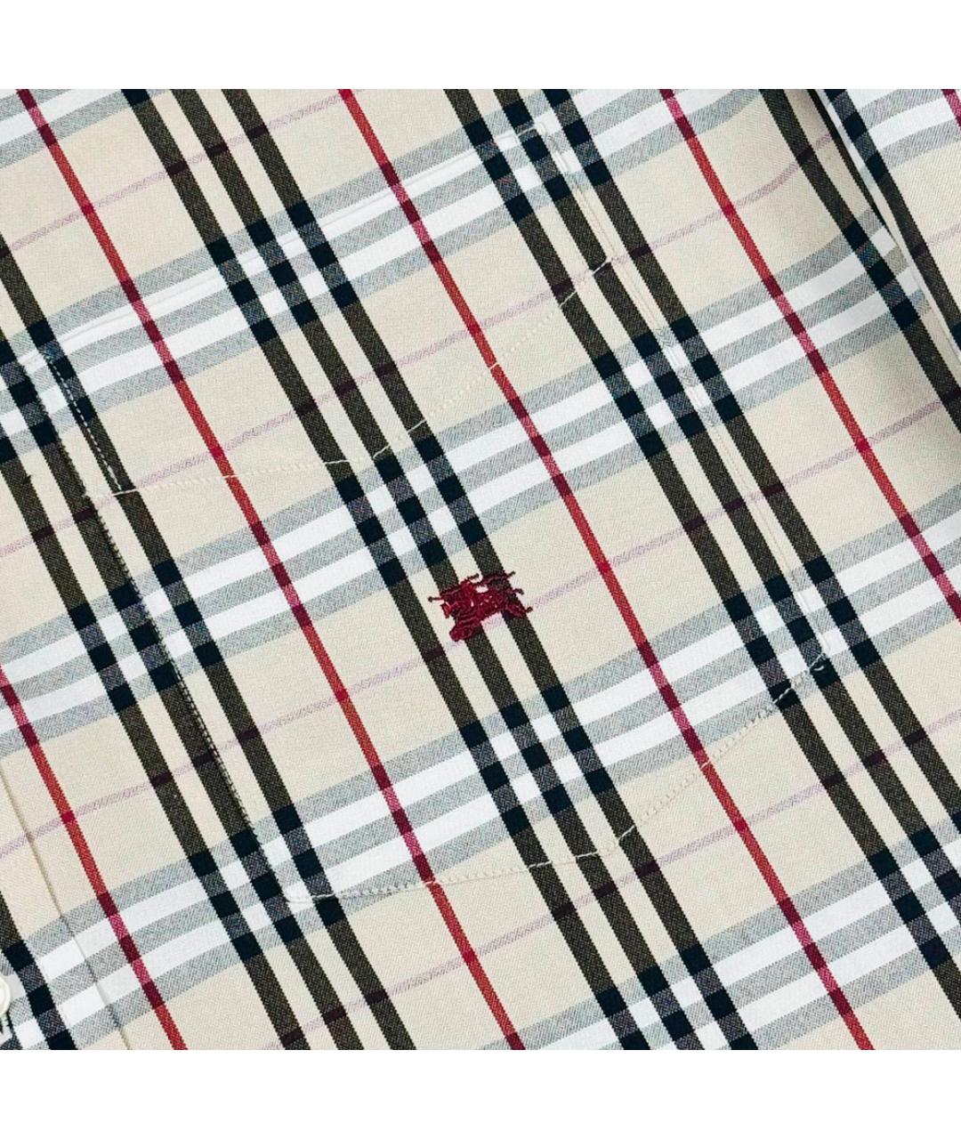 BURBERRY Бежевая хлопковая кэжуал рубашка, фото 4
