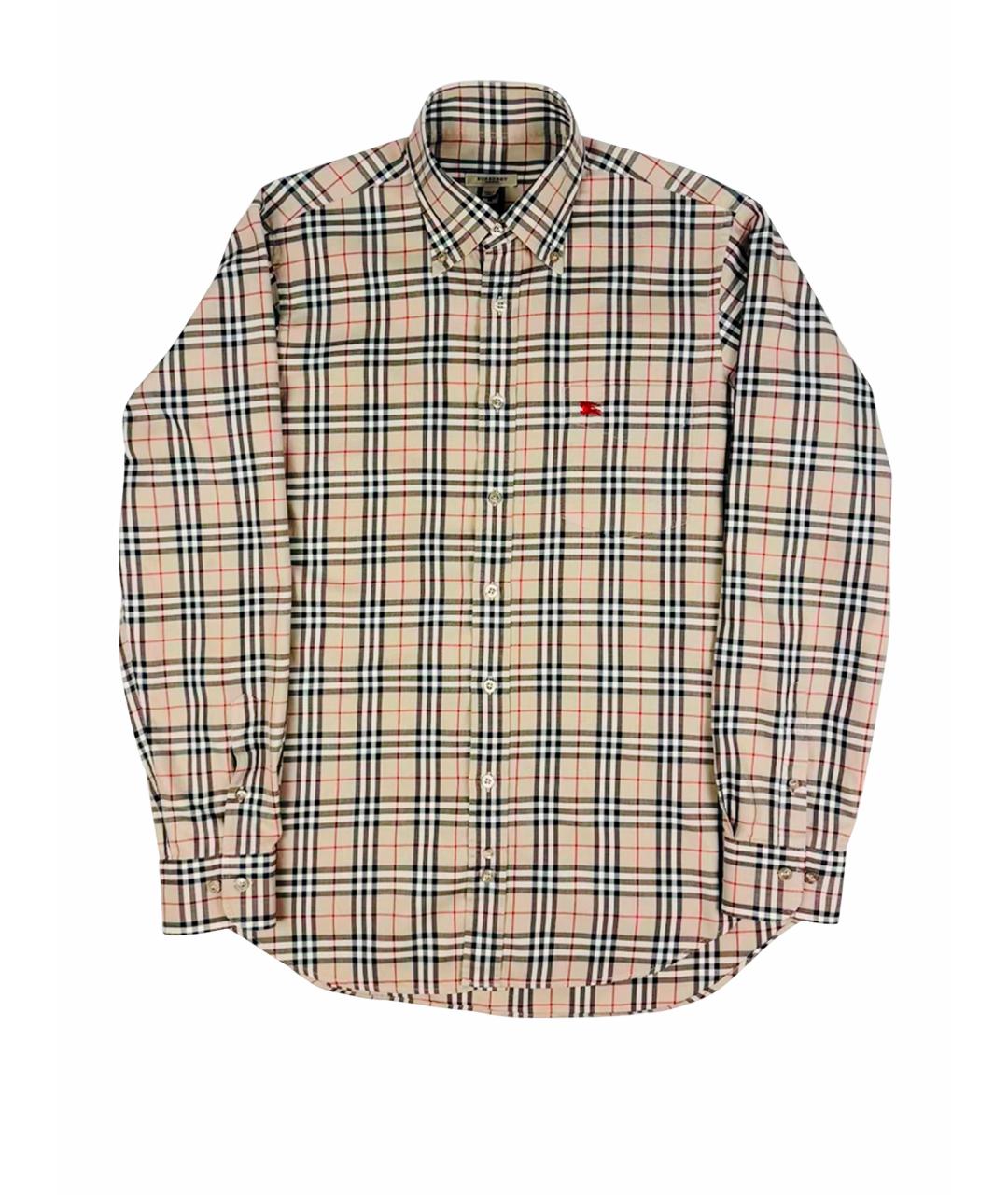 BURBERRY Бежевая хлопковая кэжуал рубашка, фото 1