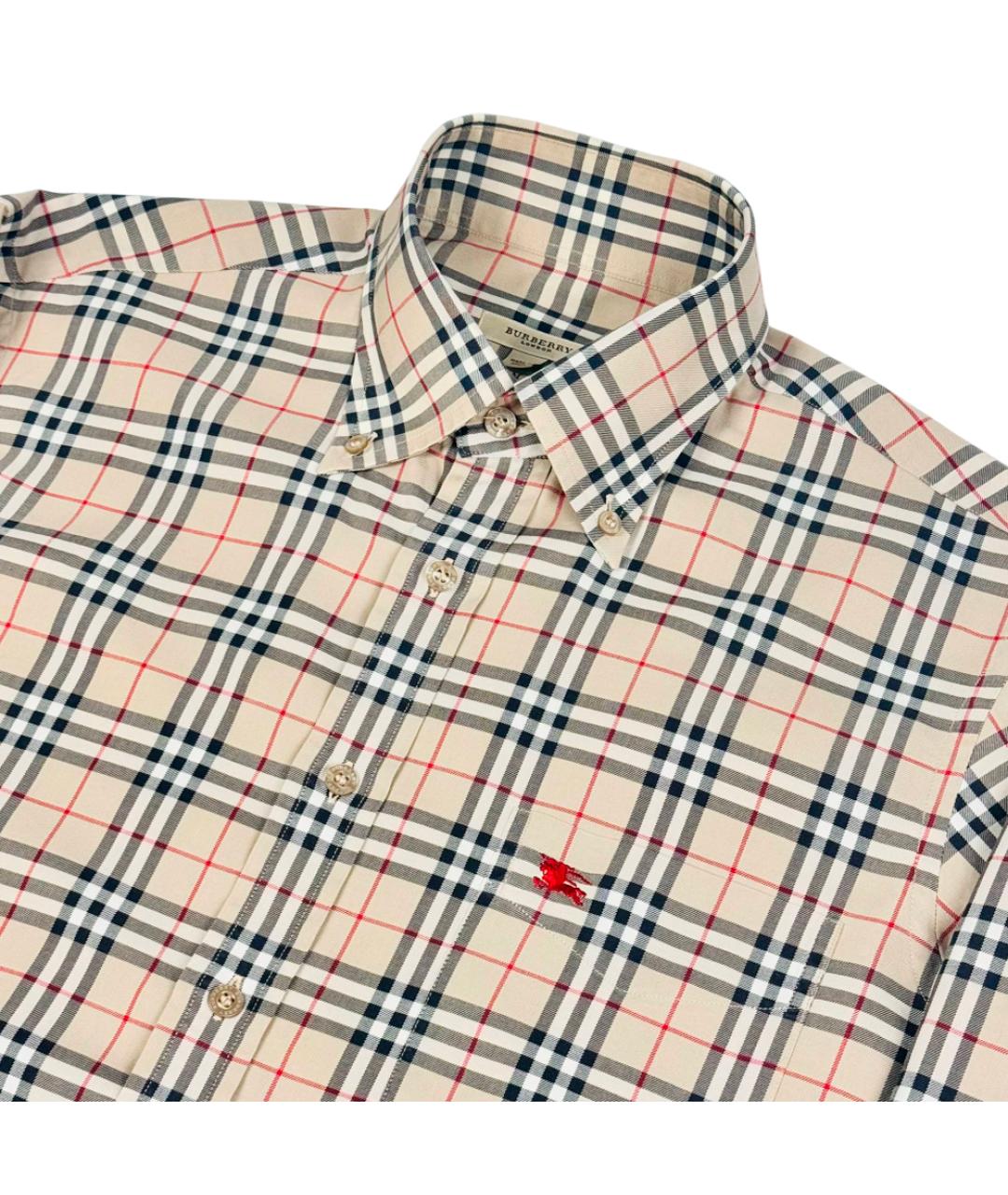 BURBERRY Бежевая хлопковая кэжуал рубашка, фото 2