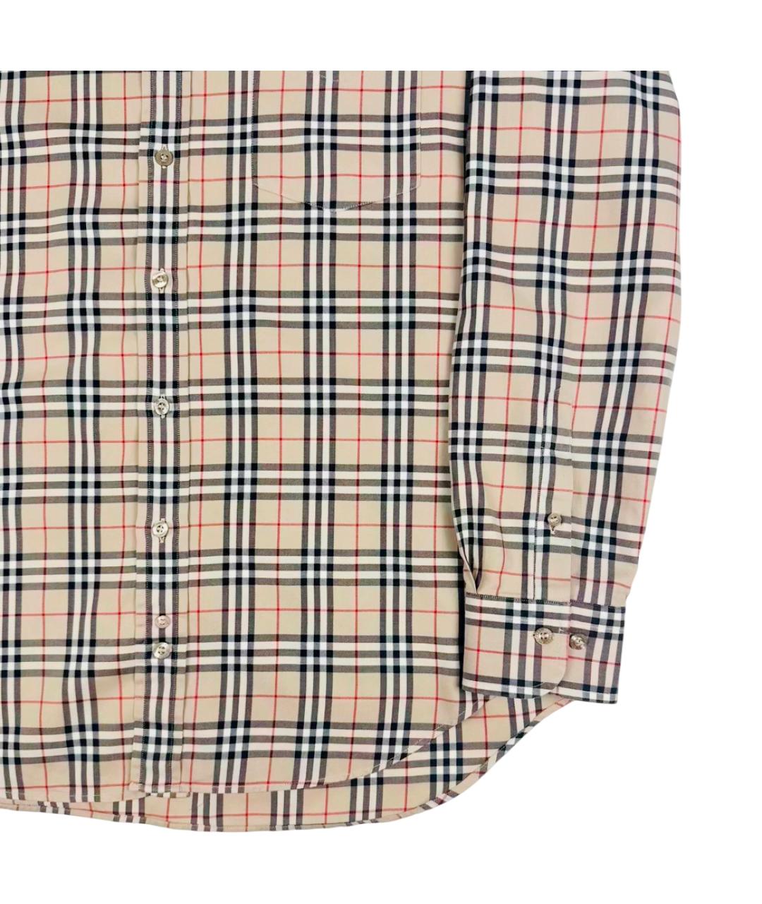 BURBERRY Бежевая хлопковая кэжуал рубашка, фото 3