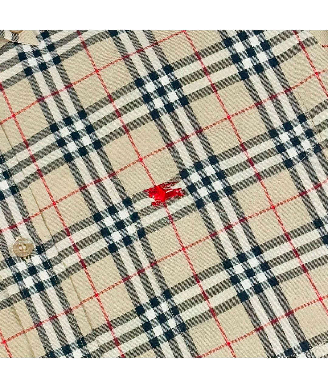 BURBERRY Бежевая хлопковая кэжуал рубашка, фото 4