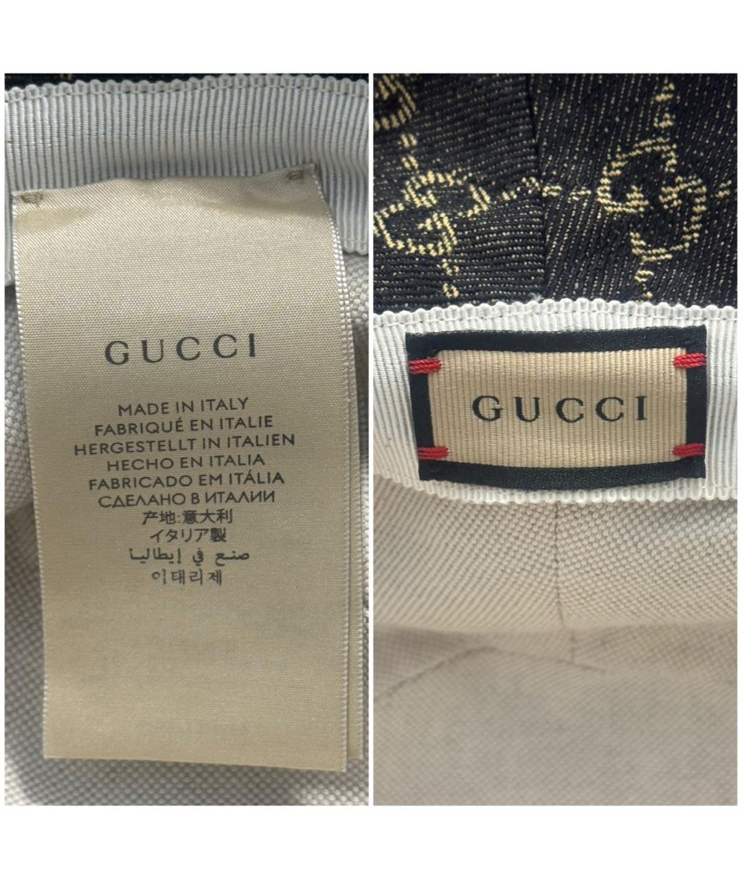 GUCCI Темно-синяя хлопковая шляпа, фото 4