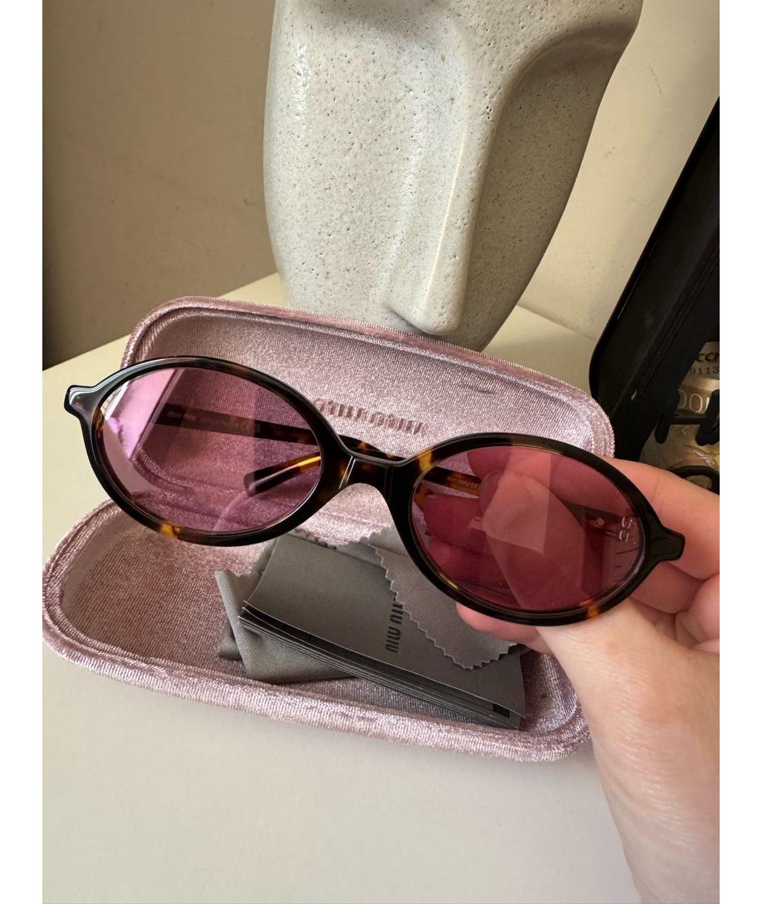 MIU MIU Розовые пластиковые солнцезащитные очки, фото 5