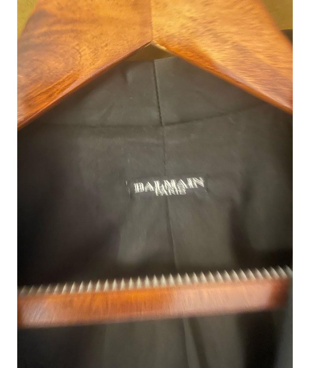 BALMAIN Черный хлопковый пиджак, фото 4