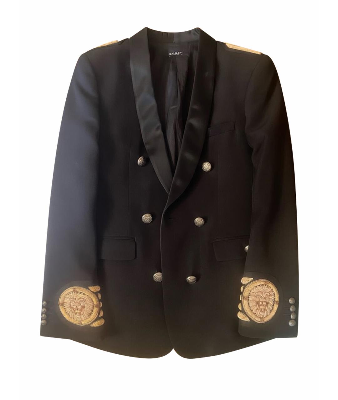 BALMAIN Черный хлопковый пиджак, фото 1