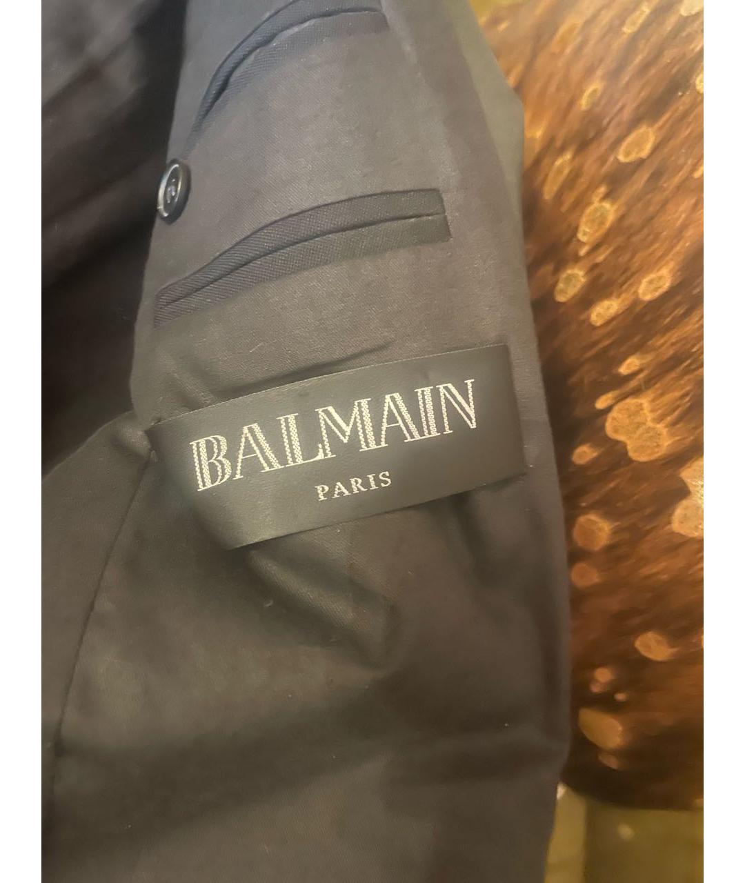 BALMAIN Черный хлопковый пиджак, фото 5