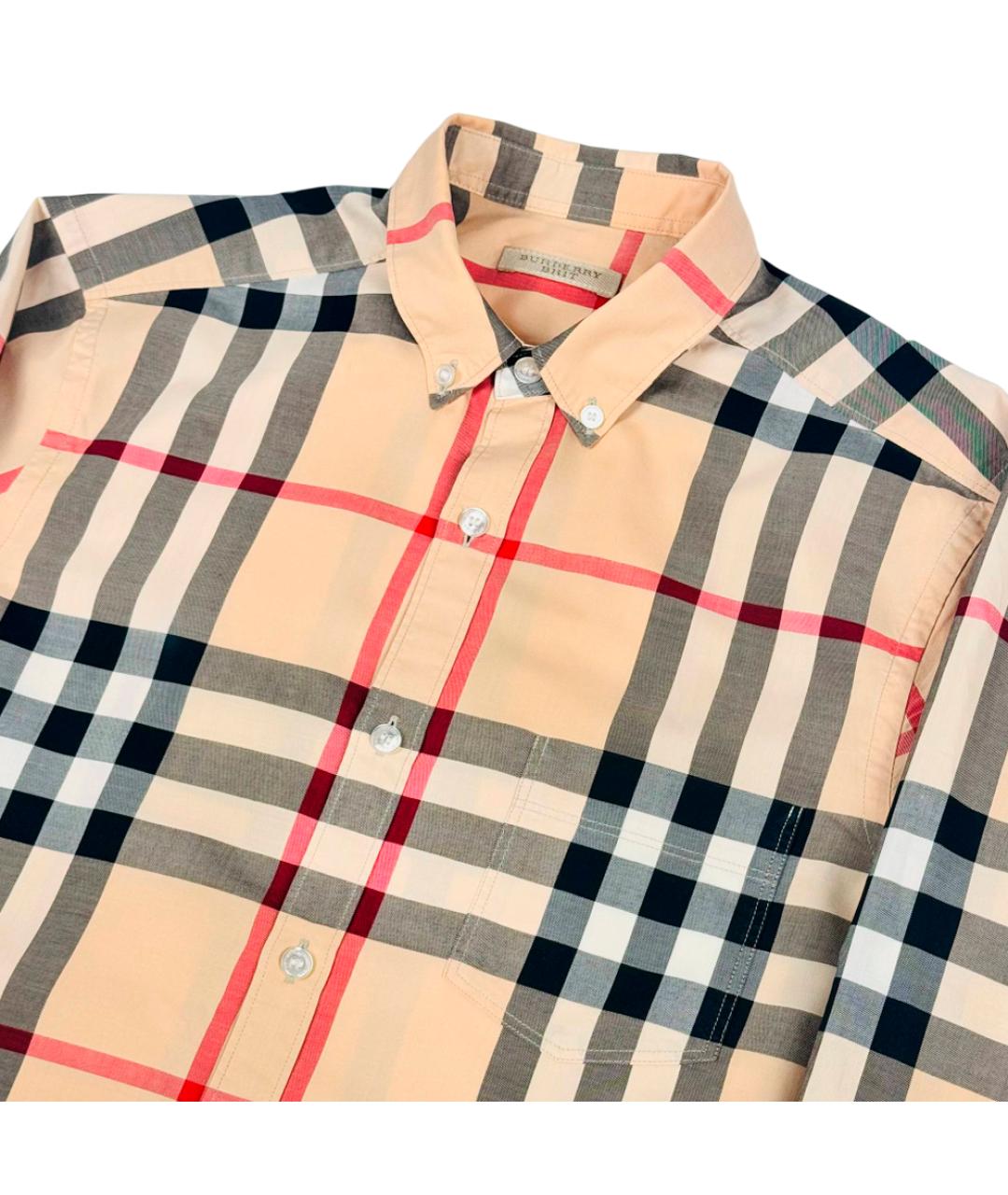 BURBERRY Бежевая хлопковая кэжуал рубашка, фото 2