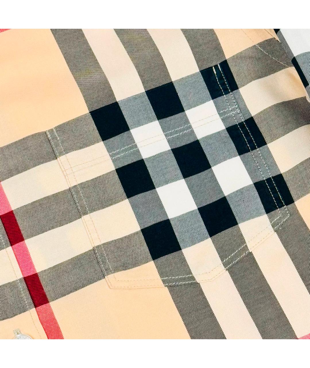 BURBERRY Бежевая хлопковая кэжуал рубашка, фото 4