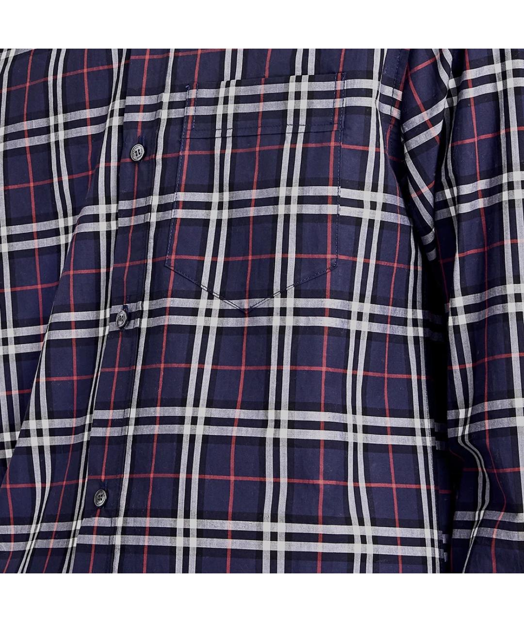 BURBERRY Синяя хлопковая кэжуал рубашка, фото 3