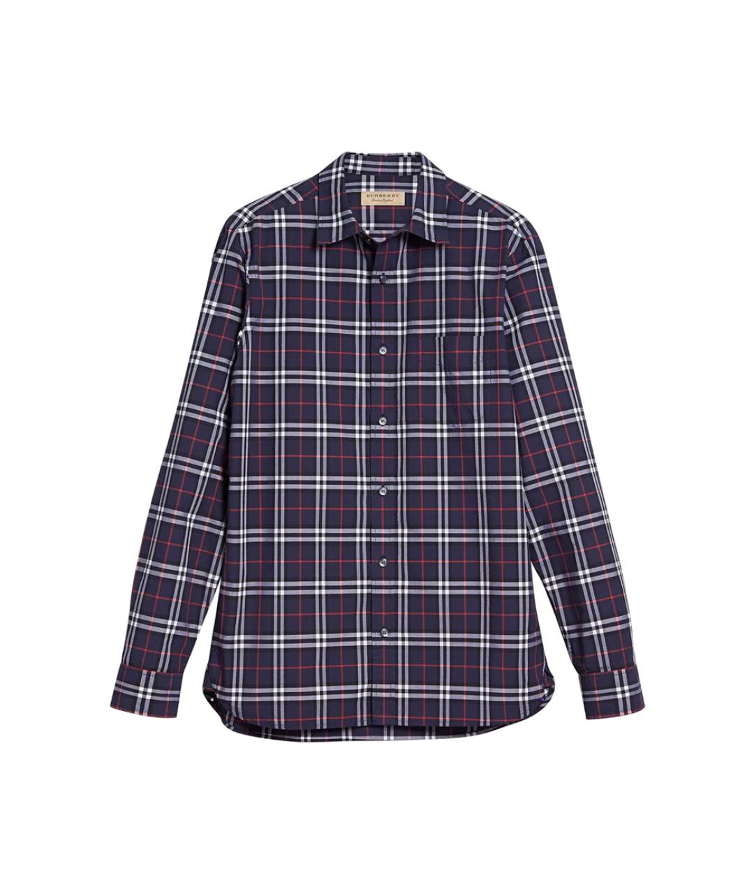 BURBERRY Синяя хлопковая кэжуал рубашка, фото 5