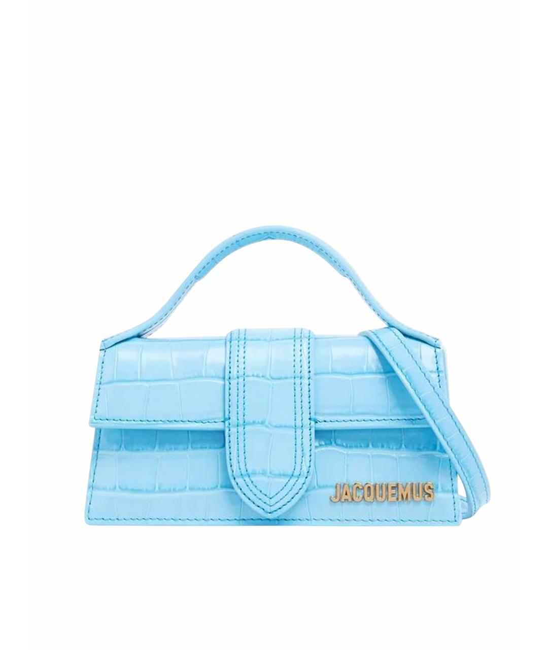 JACQUEMUS Голубая кожаная сумка с короткими ручками, фото 1