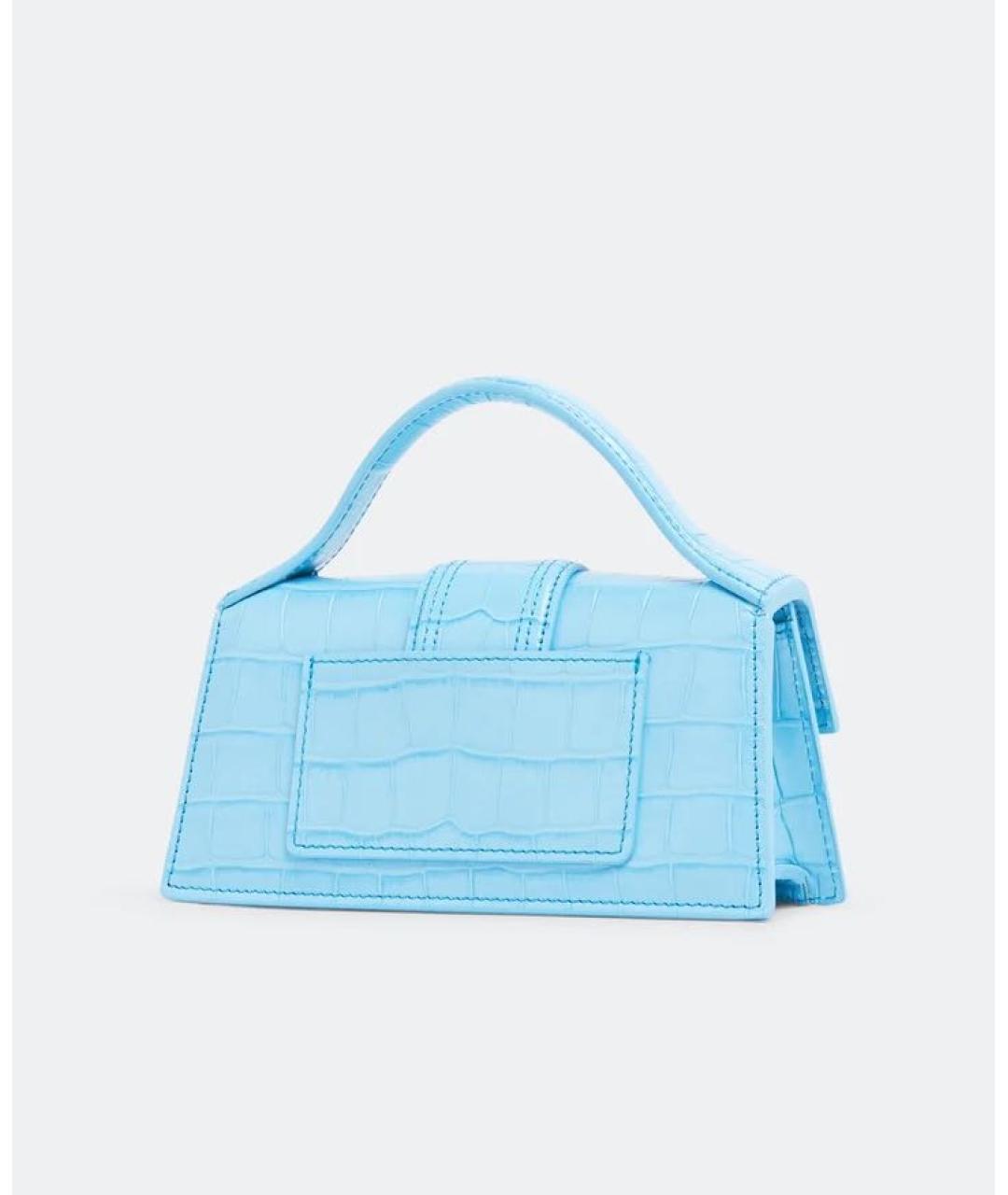 JACQUEMUS Голубая кожаная сумка с короткими ручками, фото 2