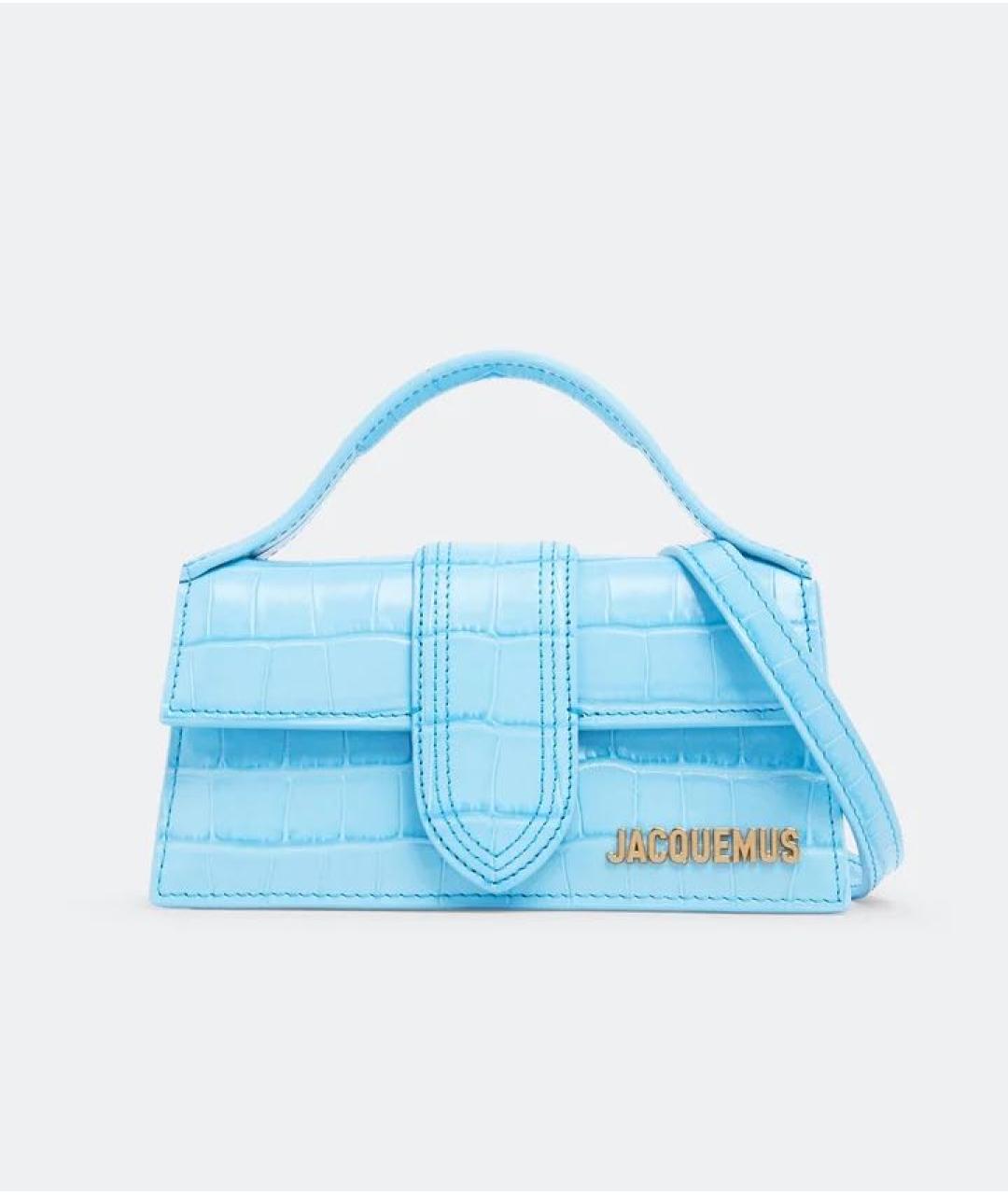 JACQUEMUS Голубая кожаная сумка с короткими ручками, фото 6