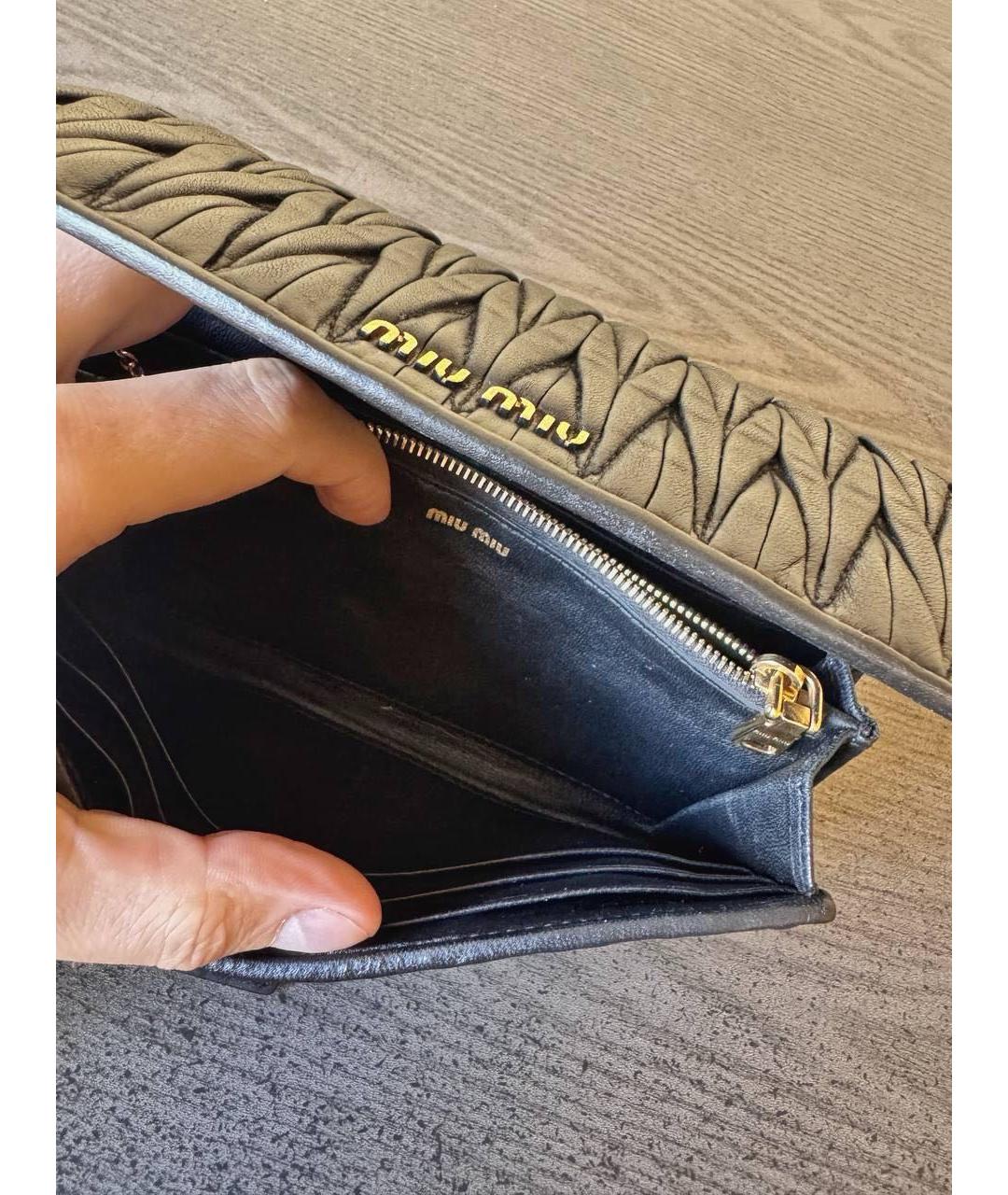 MIU MIU Черный кожаный кошелек, фото 5