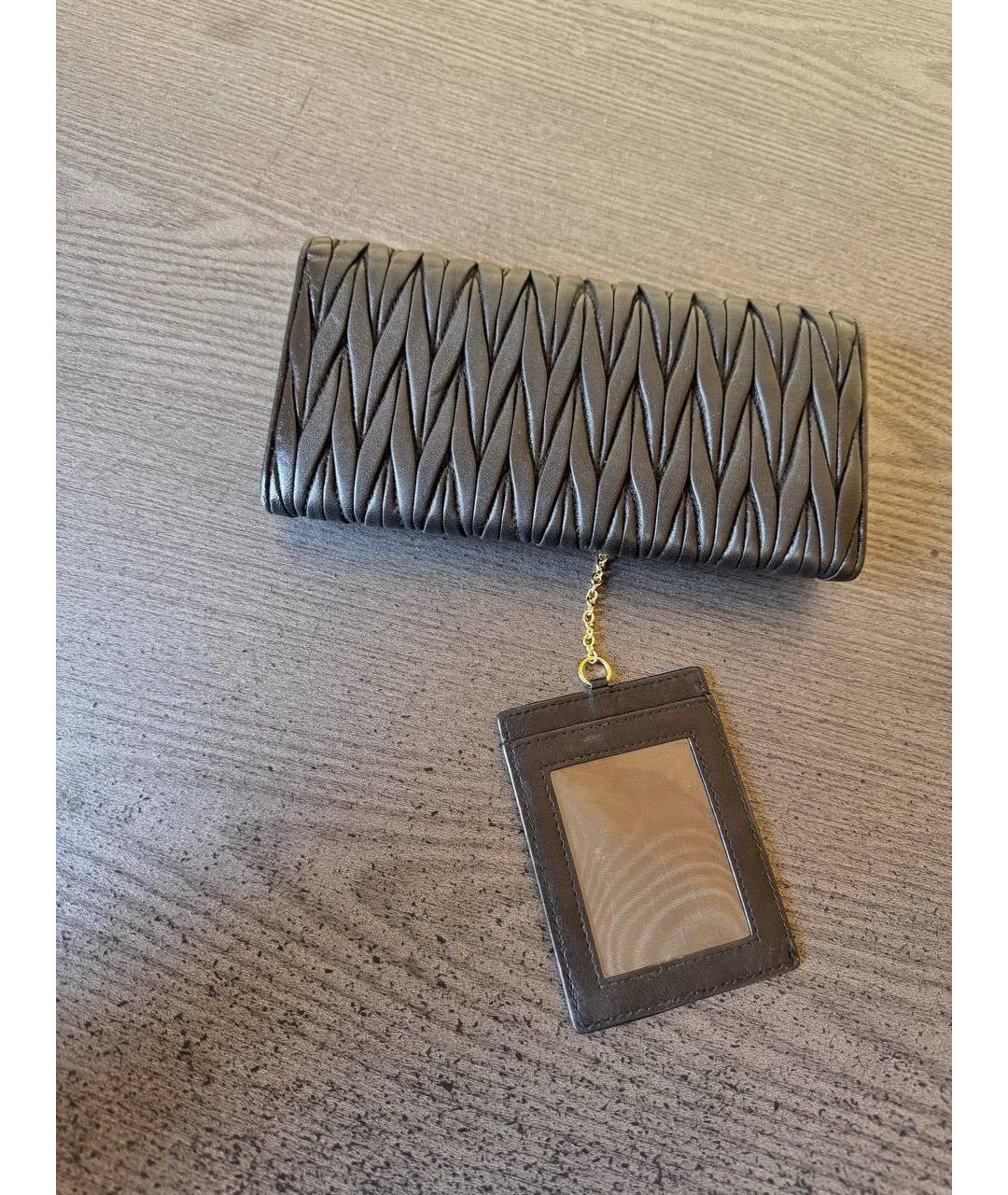 MIU MIU Черный кожаный кошелек, фото 3