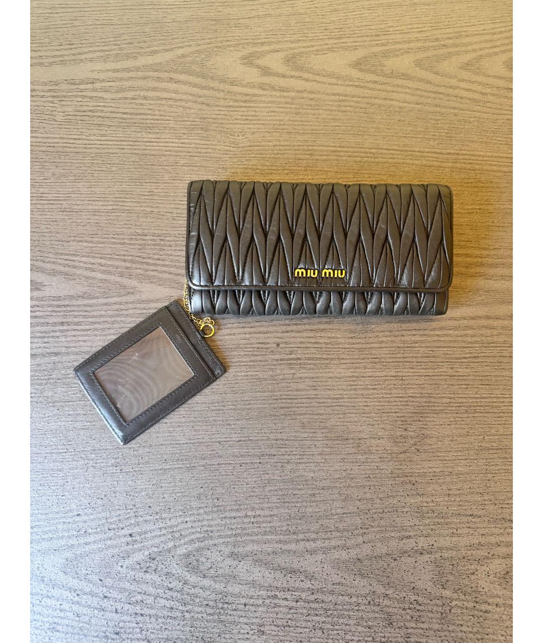 MIU MIU Черный кожаный кошелек, фото 8