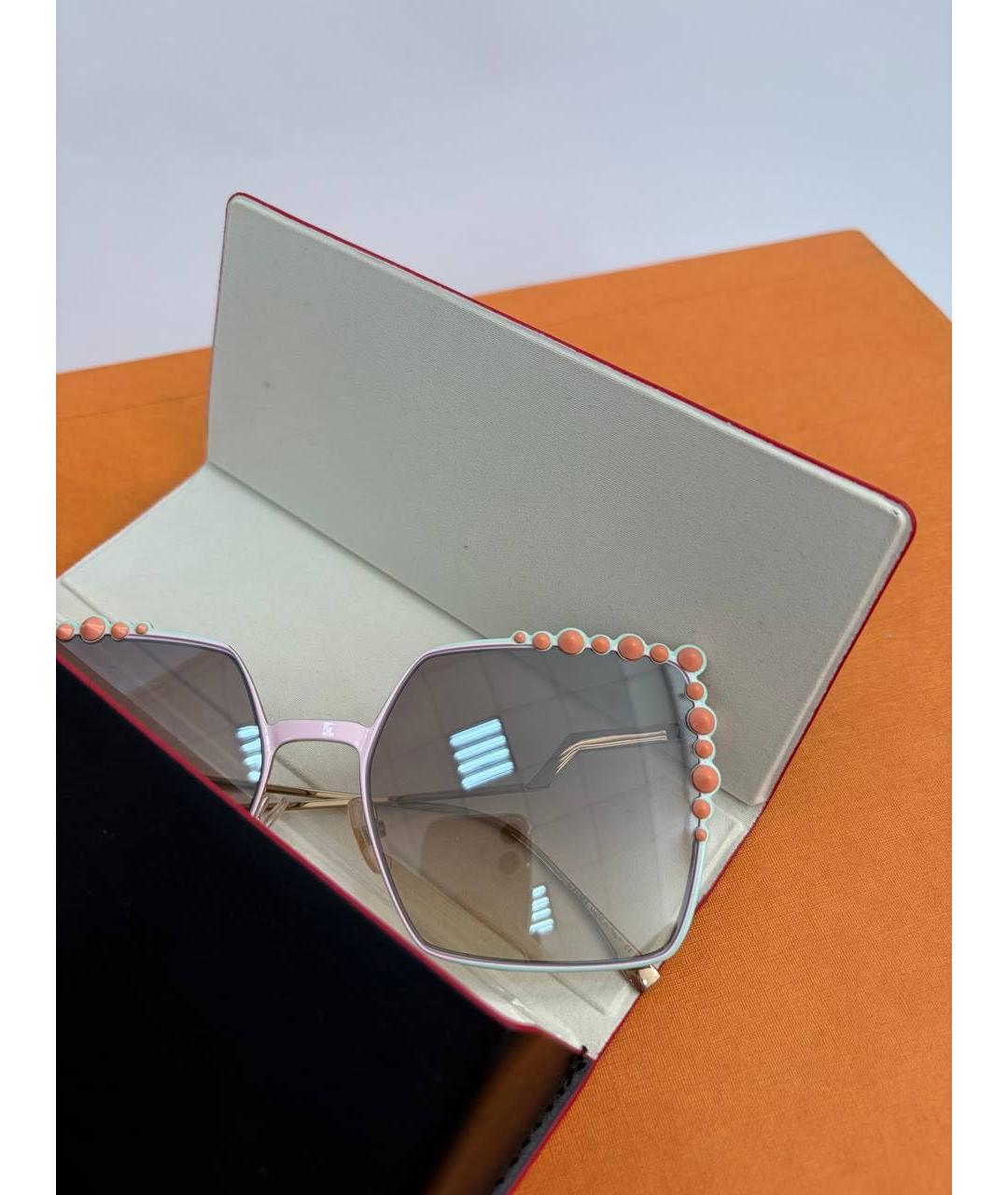 FENDI Мульти металлические солнцезащитные очки, фото 4