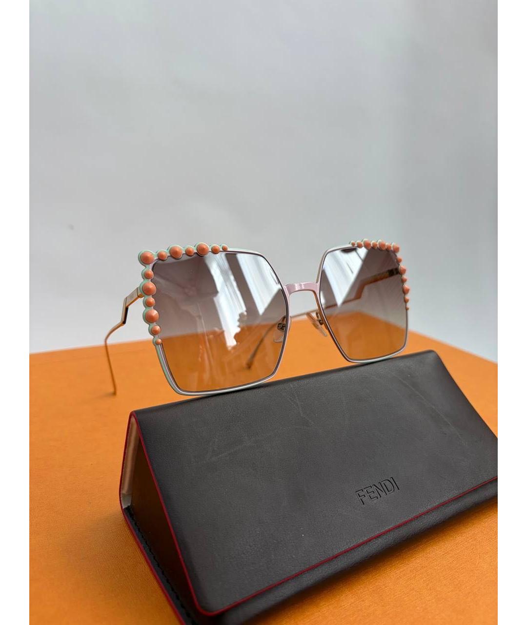 FENDI Мульти металлические солнцезащитные очки, фото 2