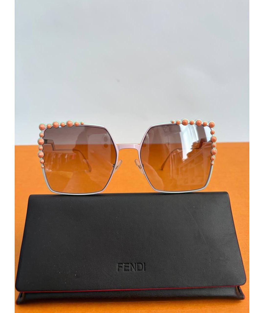 FENDI Мульти металлические солнцезащитные очки, фото 7