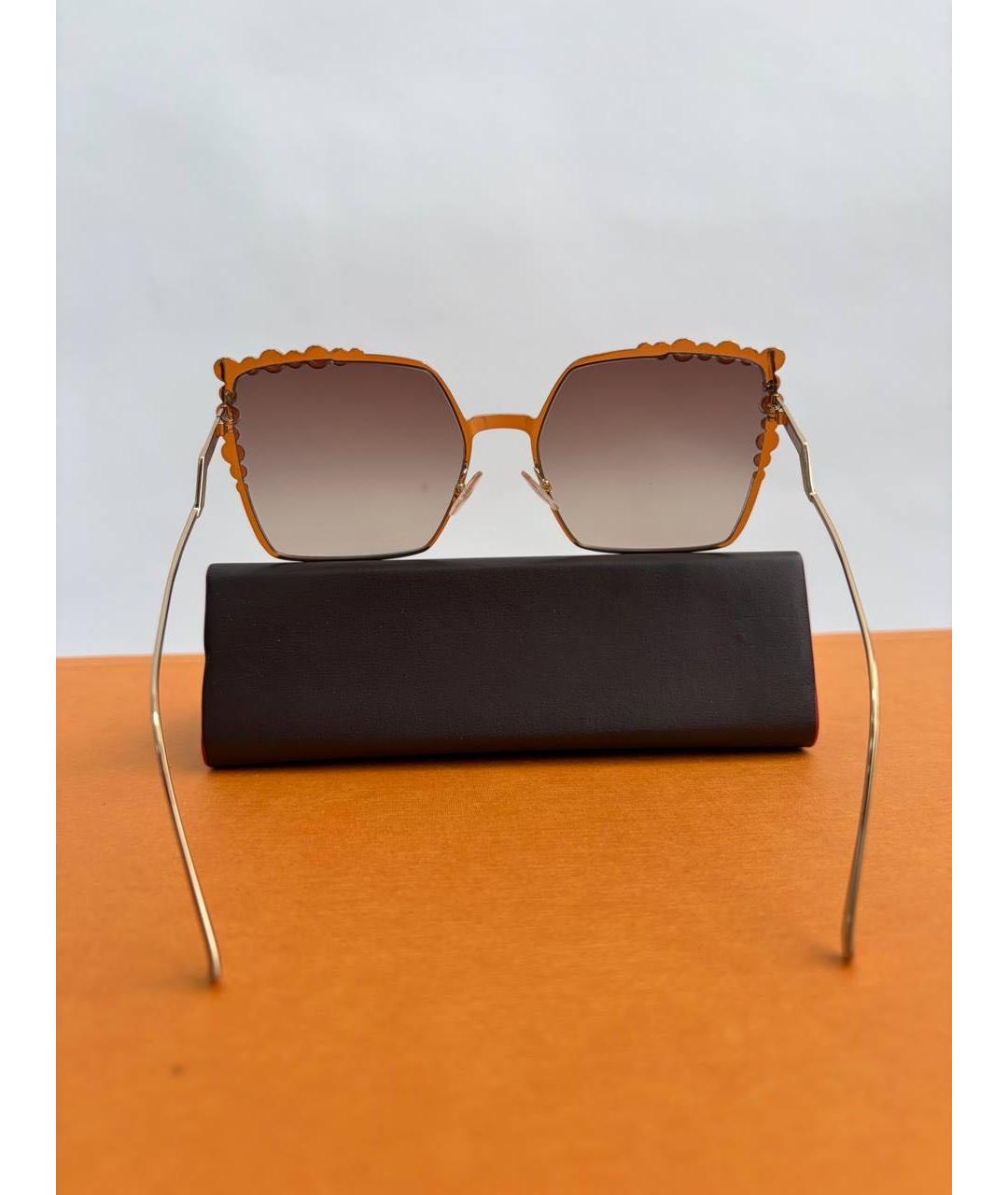 FENDI Мульти металлические солнцезащитные очки, фото 6