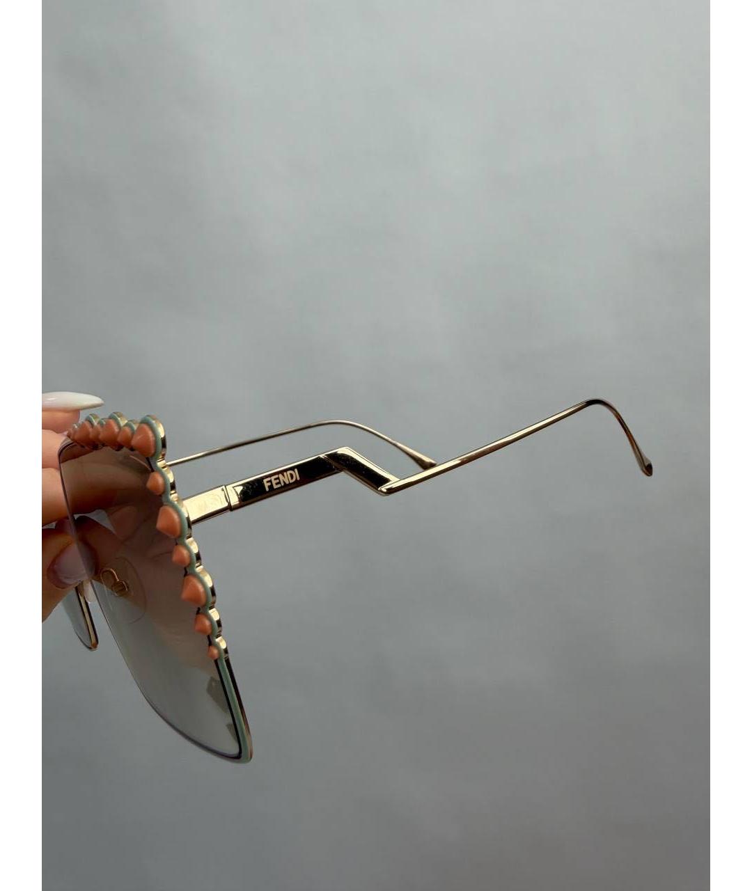 FENDI Мульти металлические солнцезащитные очки, фото 3