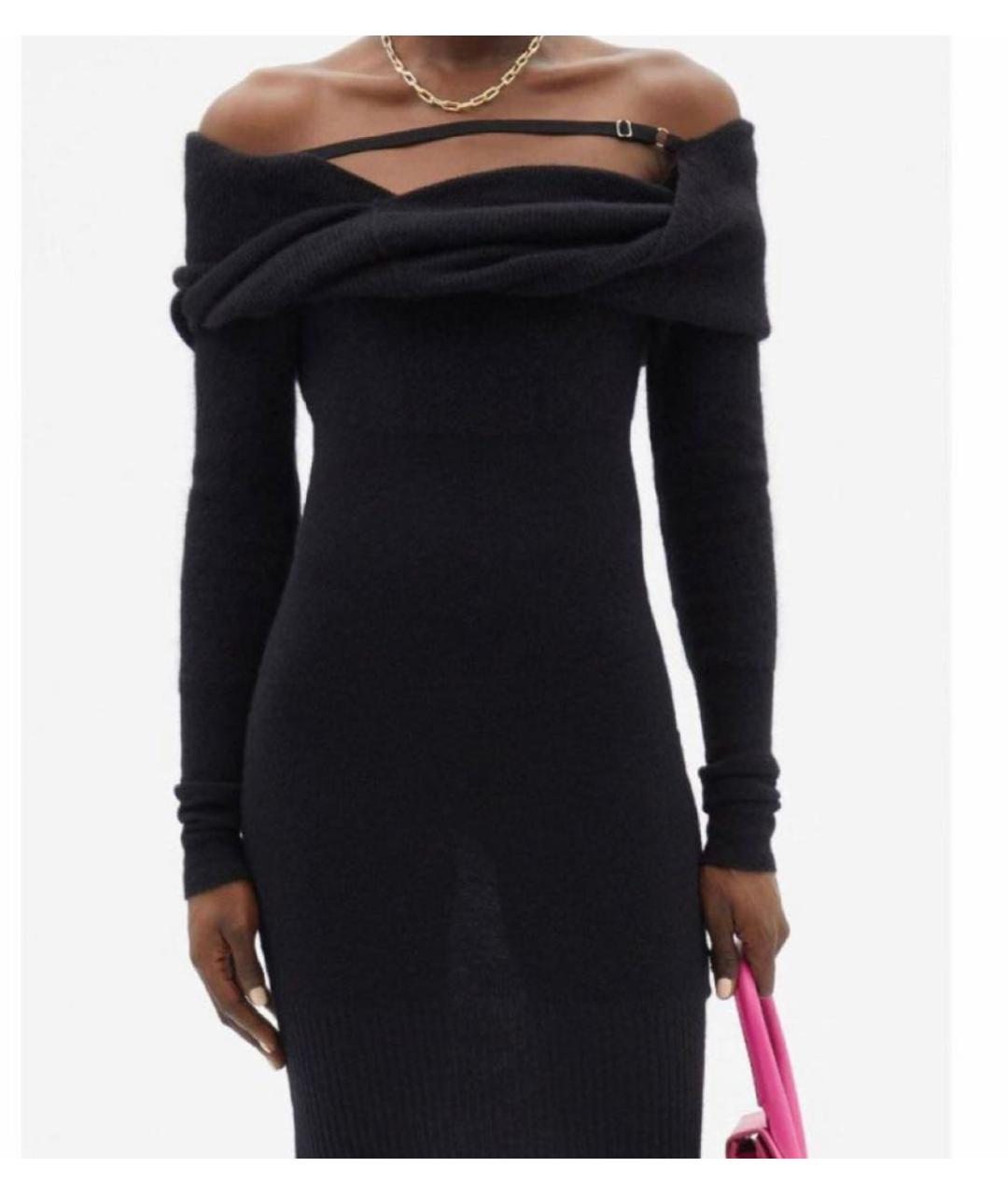 JACQUEMUS Черное шерстяное повседневное платье, фото 2