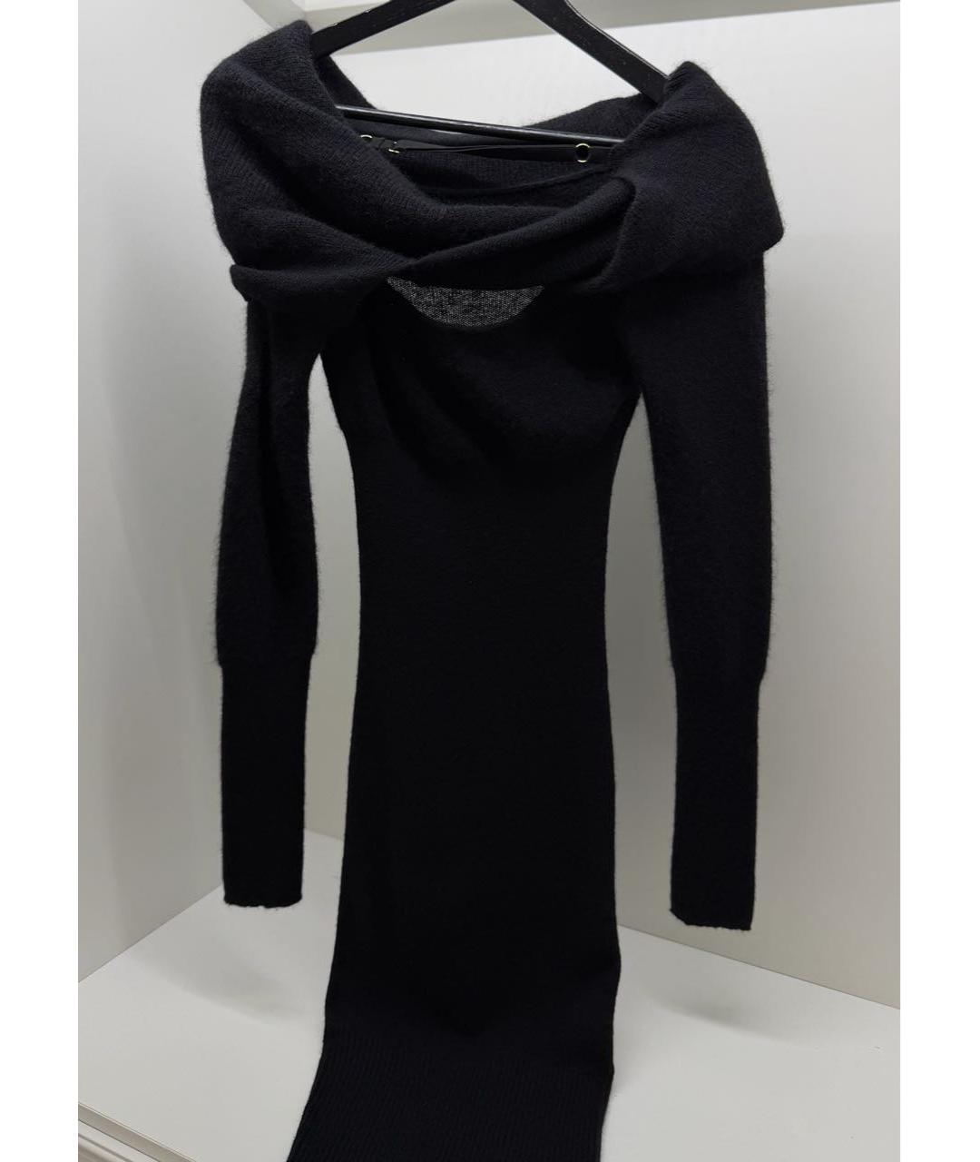JACQUEMUS Черное шерстяное повседневное платье, фото 3
